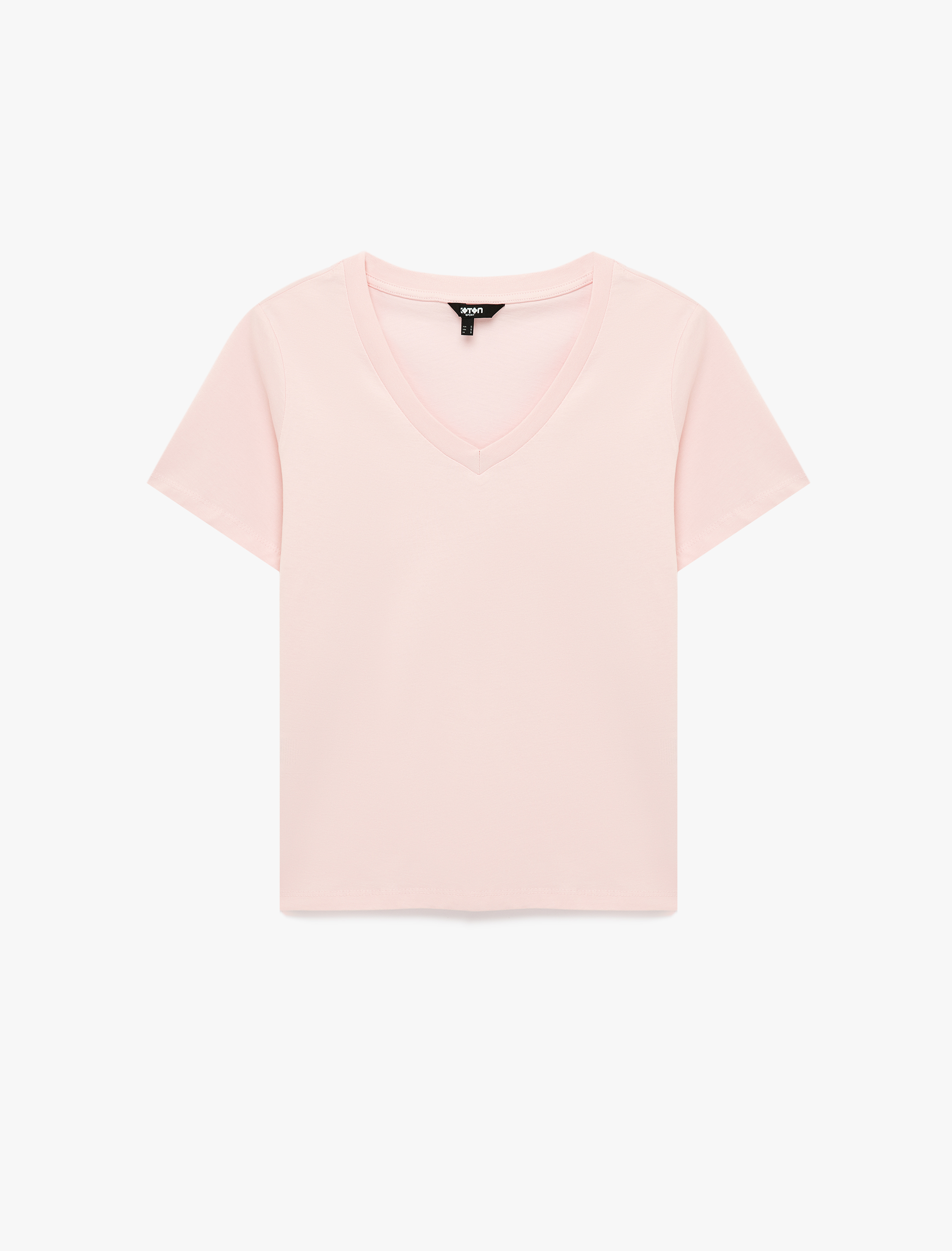   Pamuklu Kısa Kollu V Yaka Spor Tişört