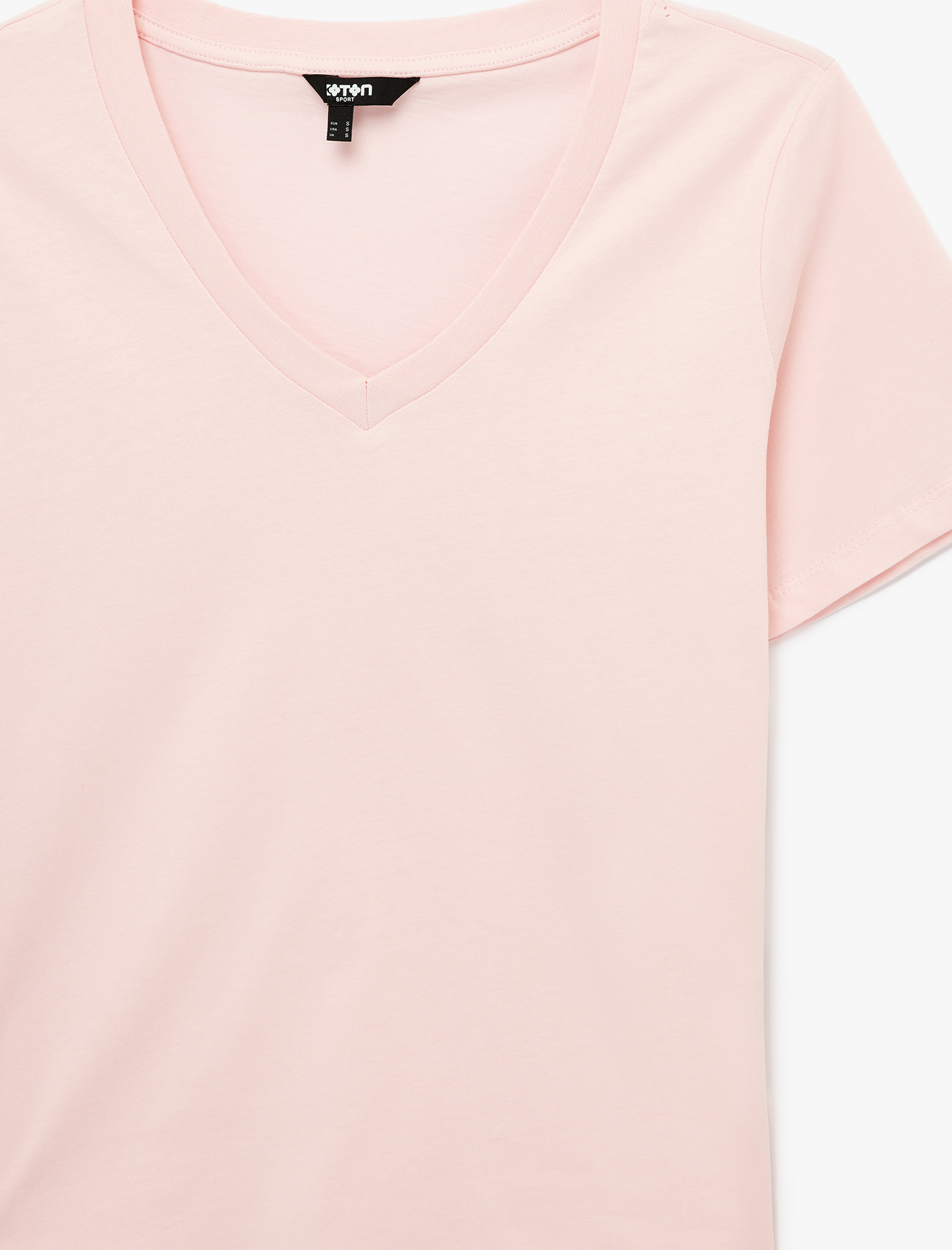   Pamuklu Kısa Kollu V Yaka Spor Tişört