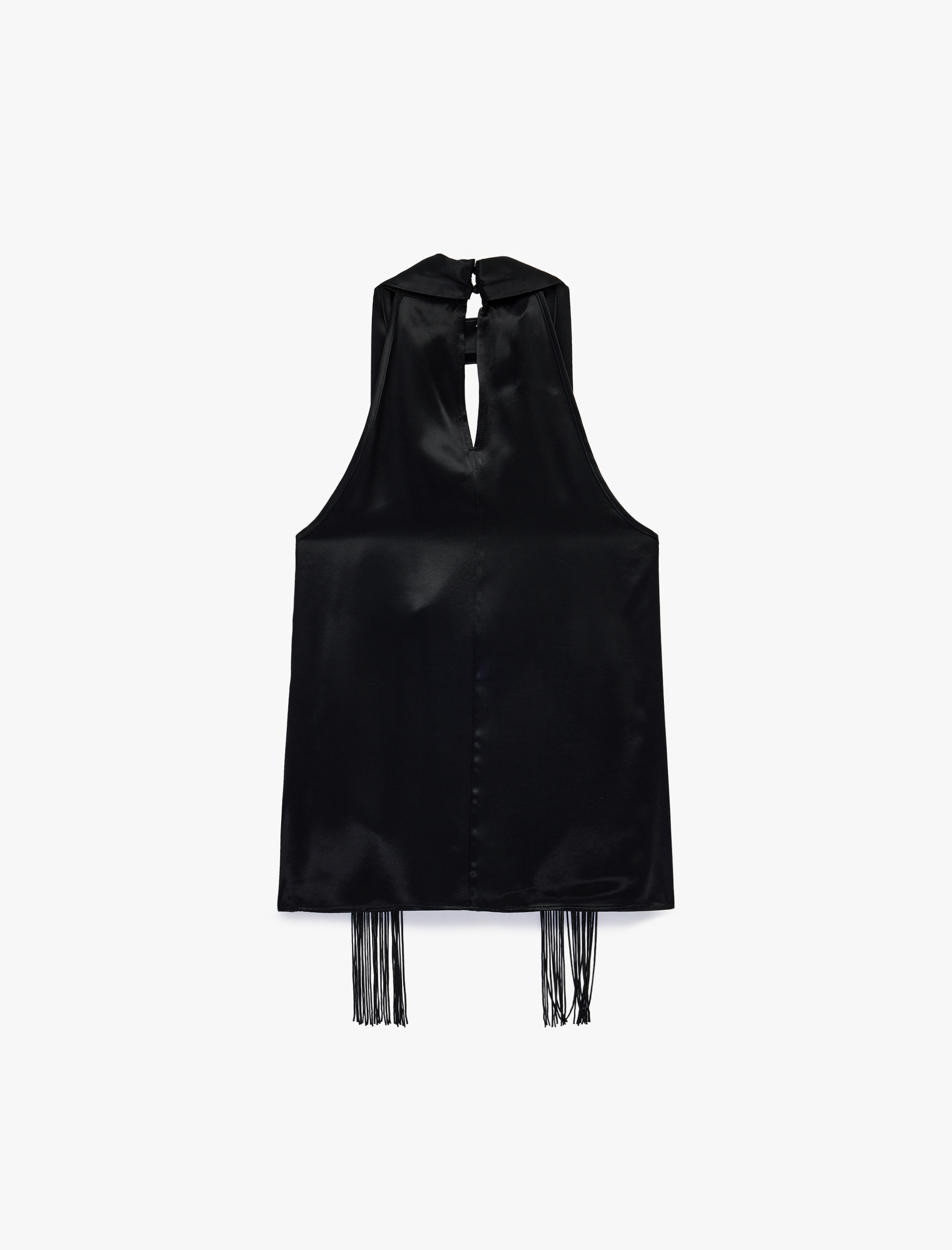   Saten Halter Yaka Kolsuz Bluz