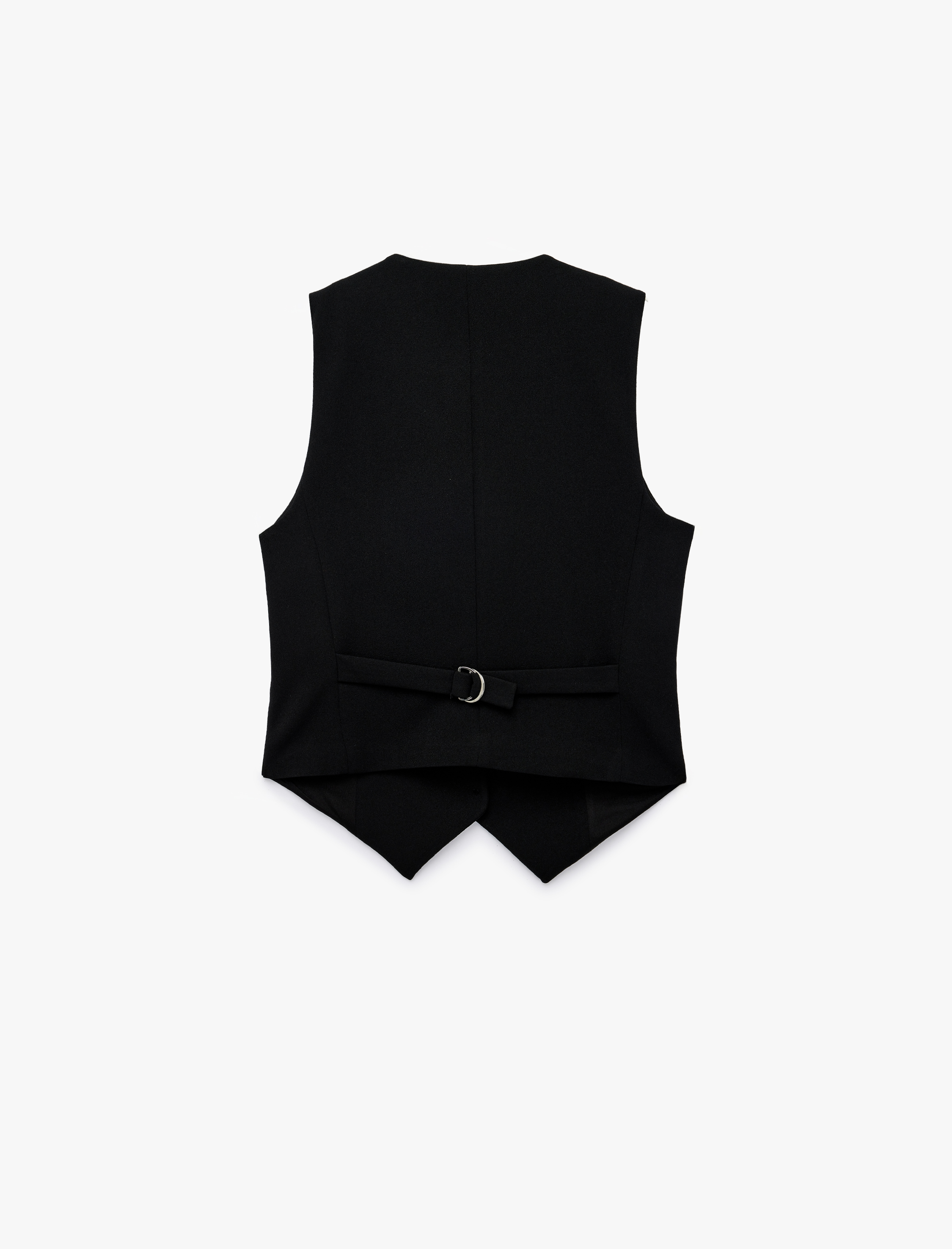   Krep Scuba Kumaş Slim Fit Düğmeli V Yaka Slim Fit Blazer Yelek