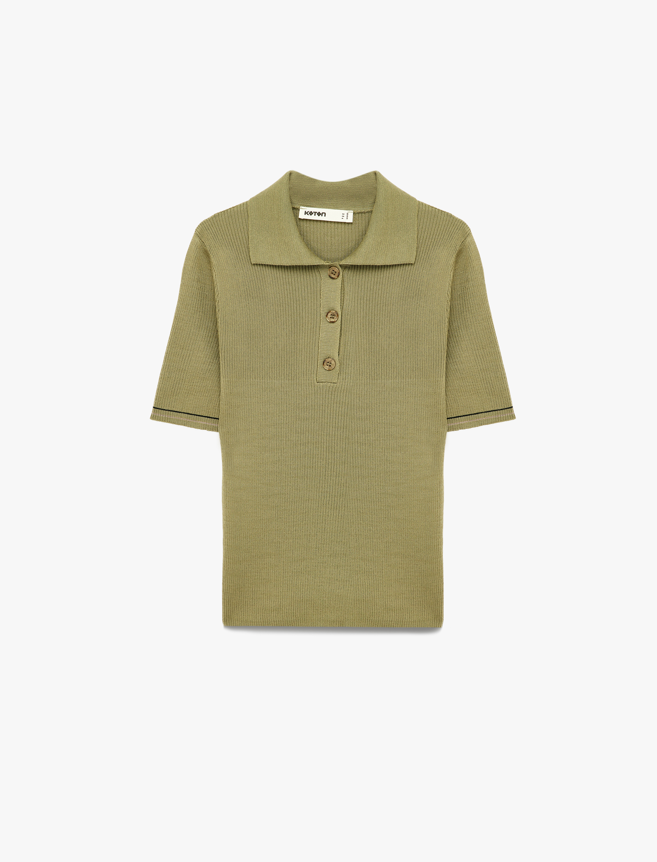   Kısa Kollu Düğmeli Polo Yaka Triko Tişört