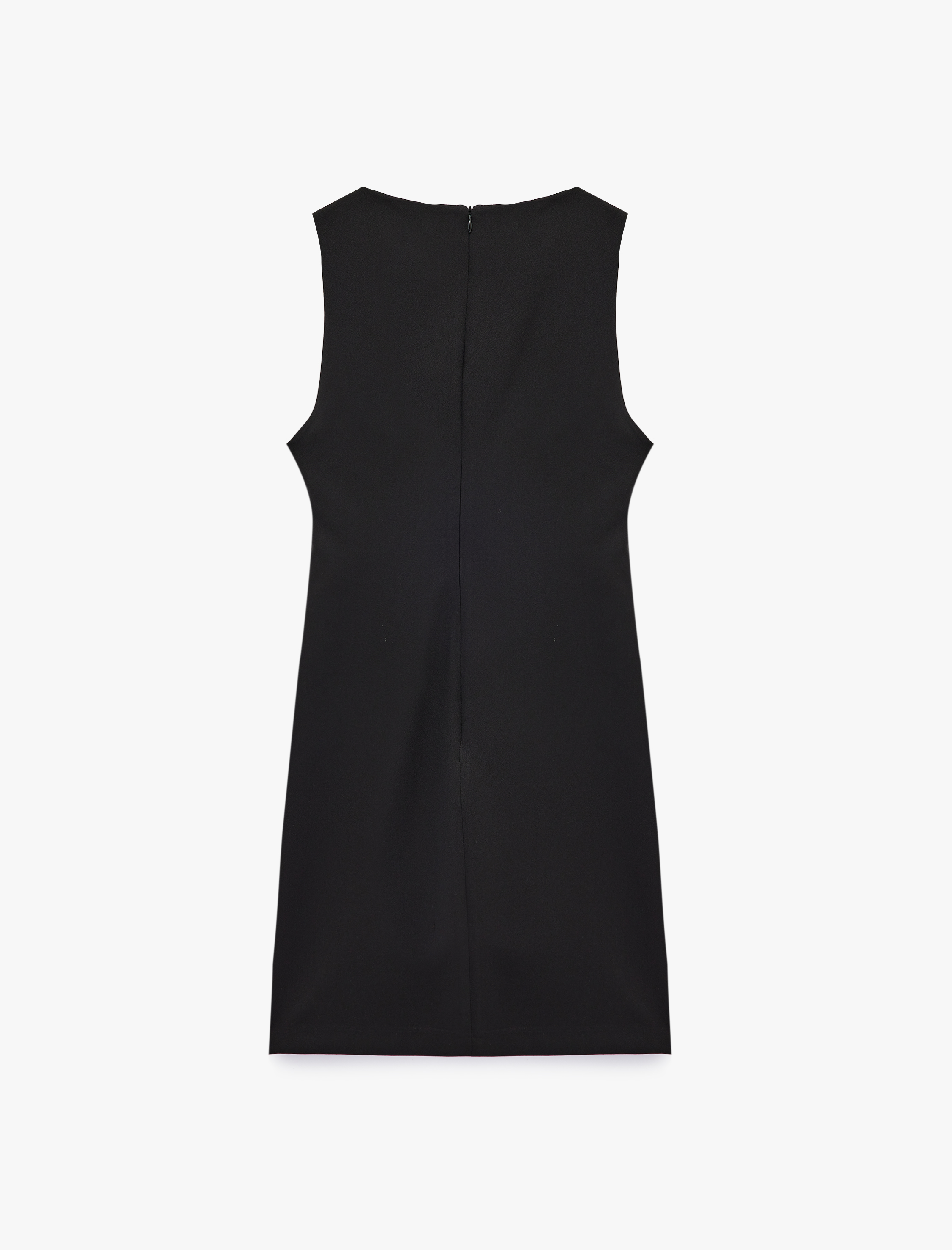   Bisiklet Yaka A Kesim Aksesuar Detaylı Kolsuz Mini Elbise