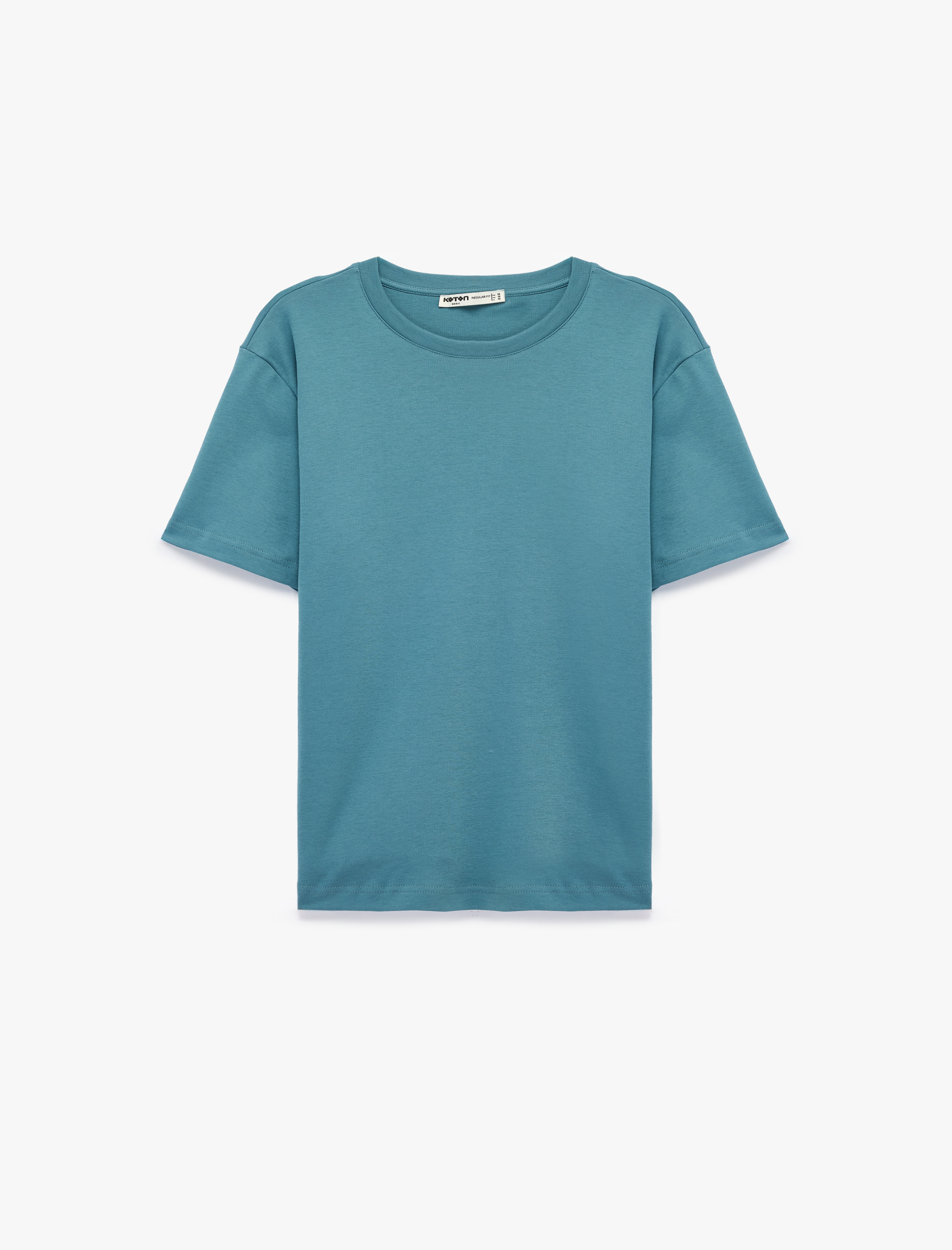   Regular Fit Kısa Kollu Pamuklu Bisiklet Yaka Tişört