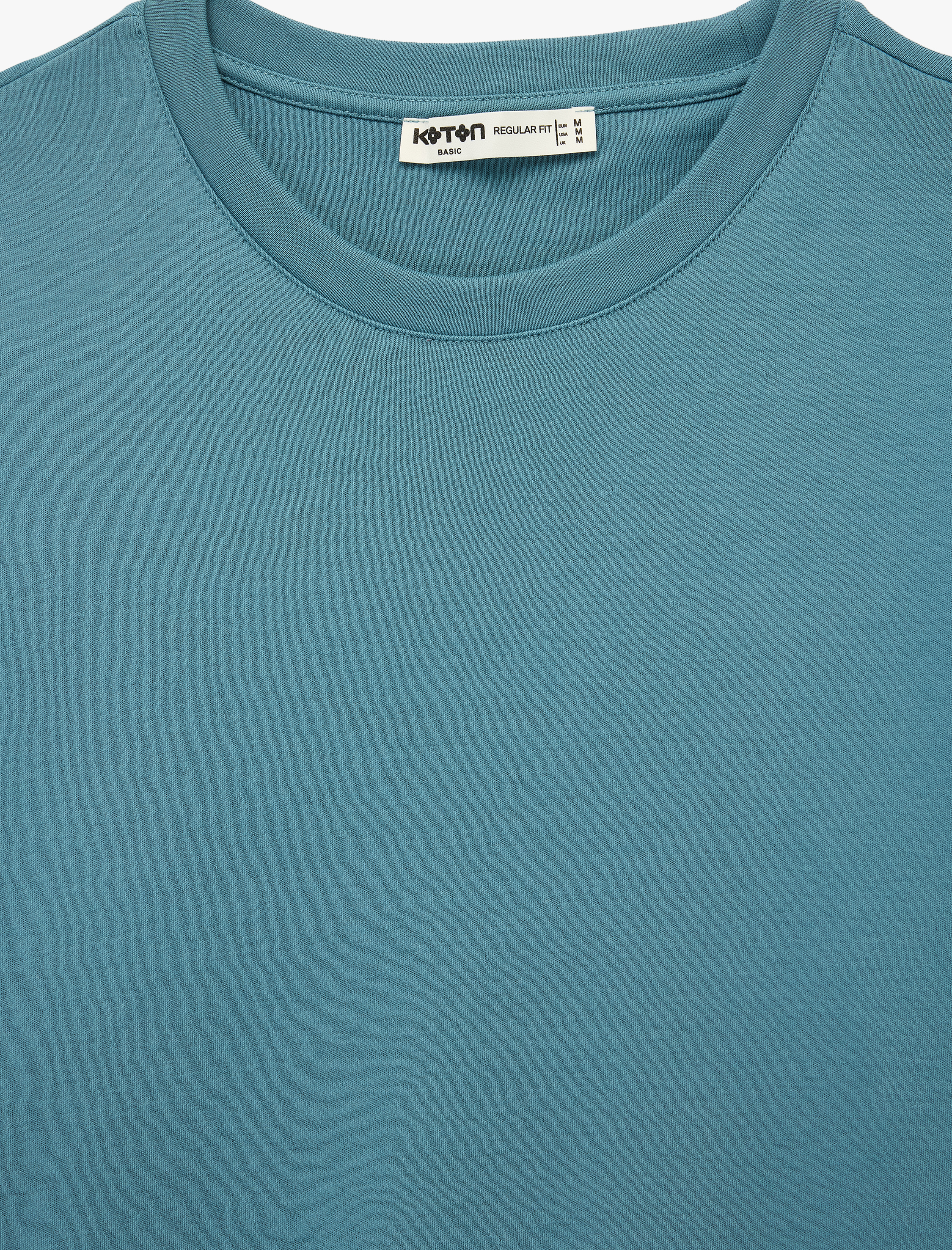   Regular Fit Kısa Kollu Pamuklu Bisiklet Yaka Tişört