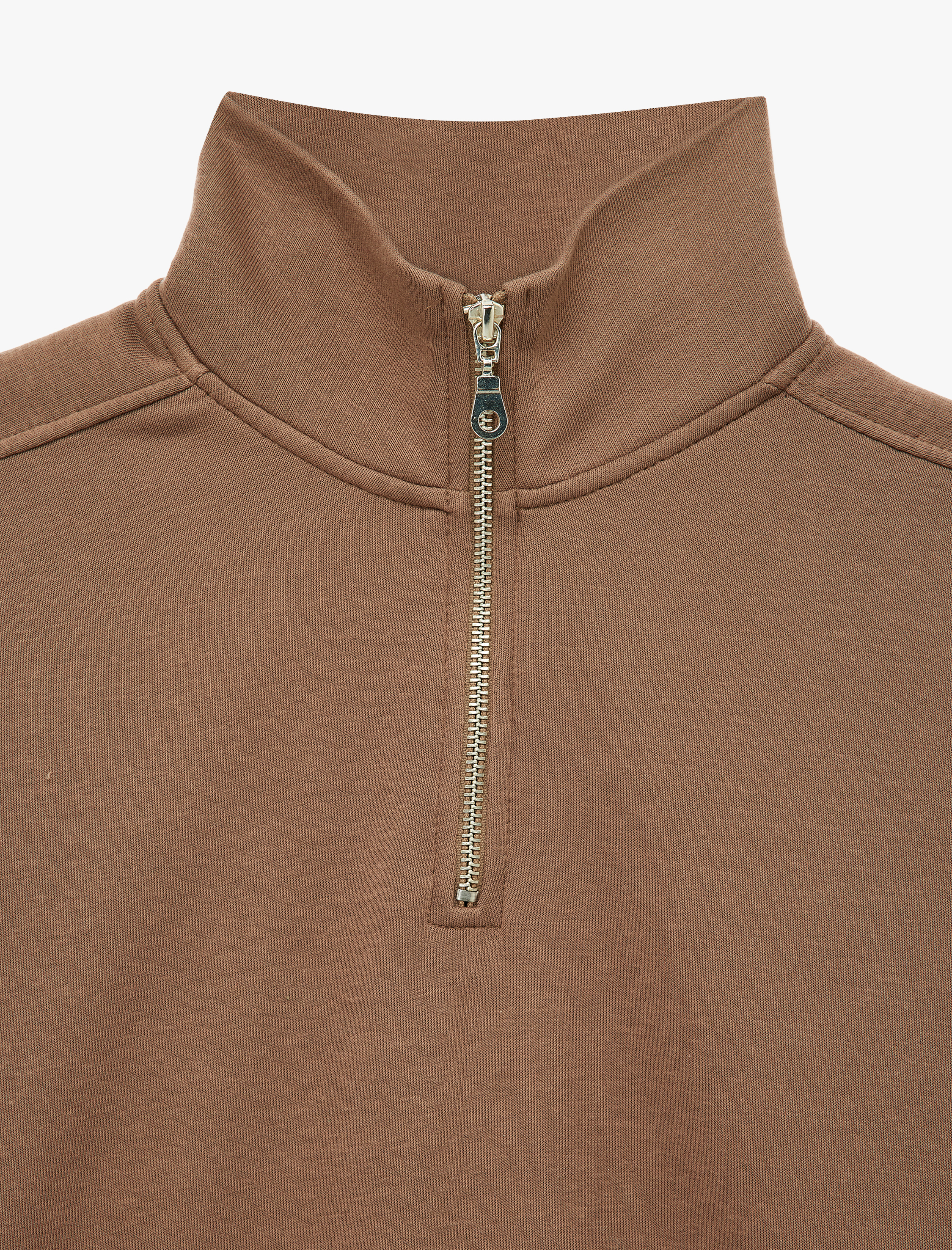   Rahat Kalıp Yarım Fermuarlı Polo Yaka Spor Sweatshirt