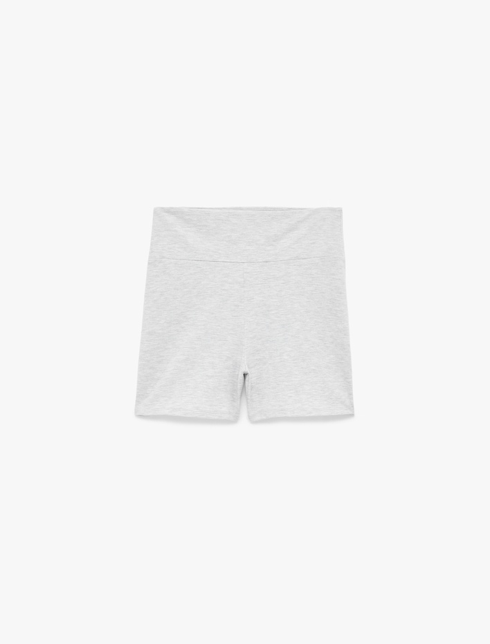  Yüksek Bel Slim Fit Spor Biker Tayt