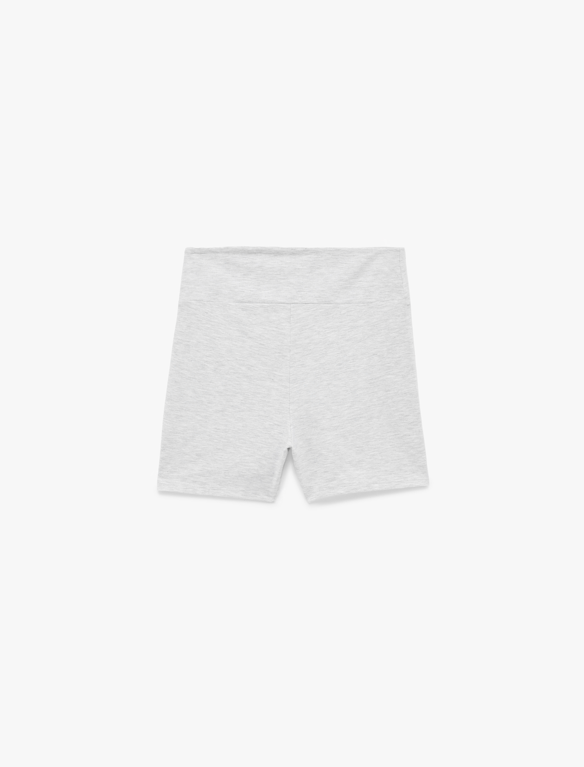   Yüksek Bel Slim Fit Spor Biker Tayt