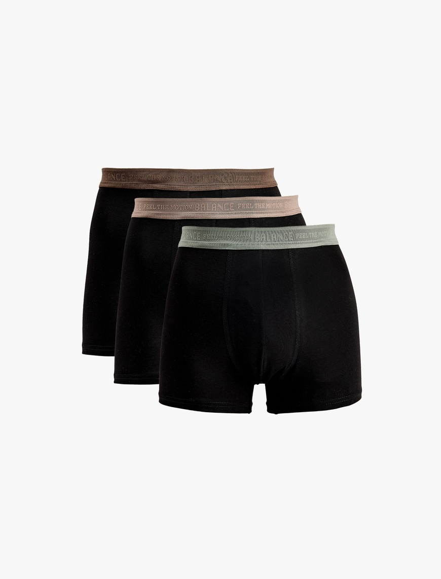 Koton Erkek Bel Detaylı Pamuklu Regular Fit 3’lü Boxer Seti