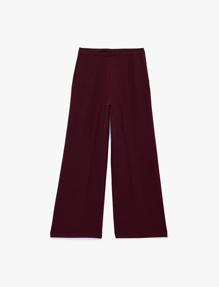  Viskon Karışımlı Yüksek Bel Palazzo Pantolon