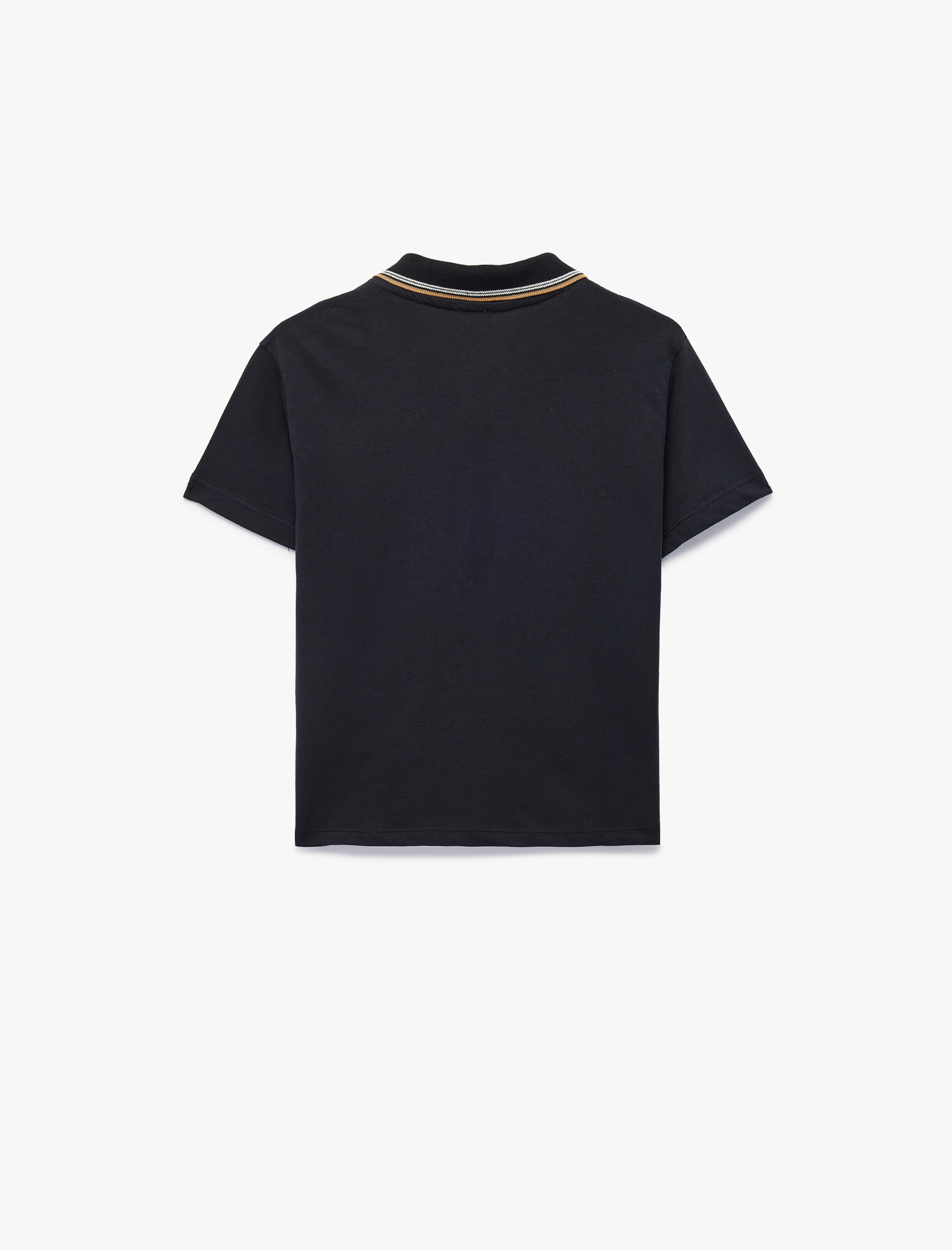  Erkek Çocuk Pamuklu Kısa Kollu Polo Yaka Fermuarlı Tişört