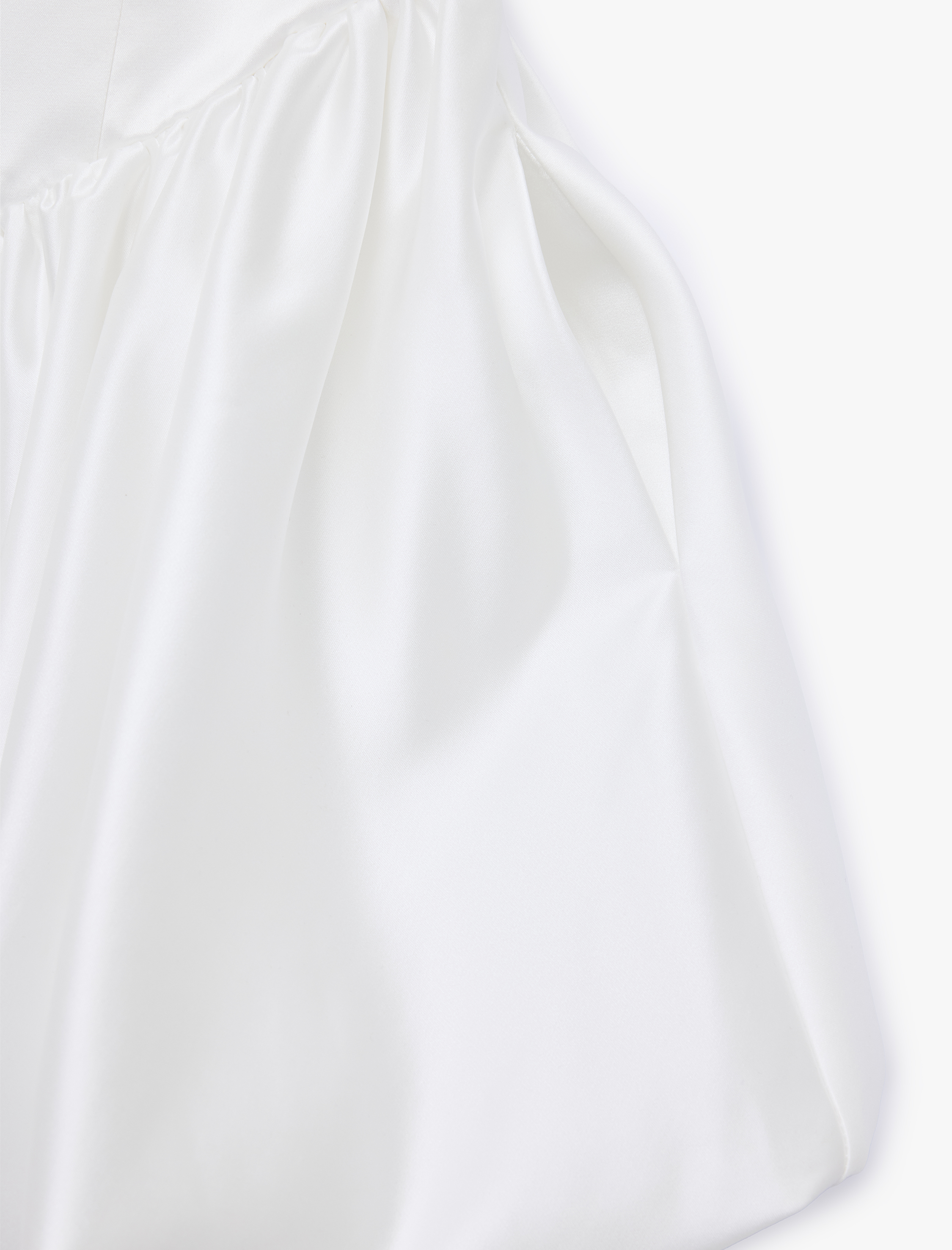   Slim Fit Straplez Kolsuz Mini Saten Balon Elbise