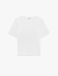 Regular Fit Pamuklu Kısa Kollu Bisiklet Yaka Basic Tişört