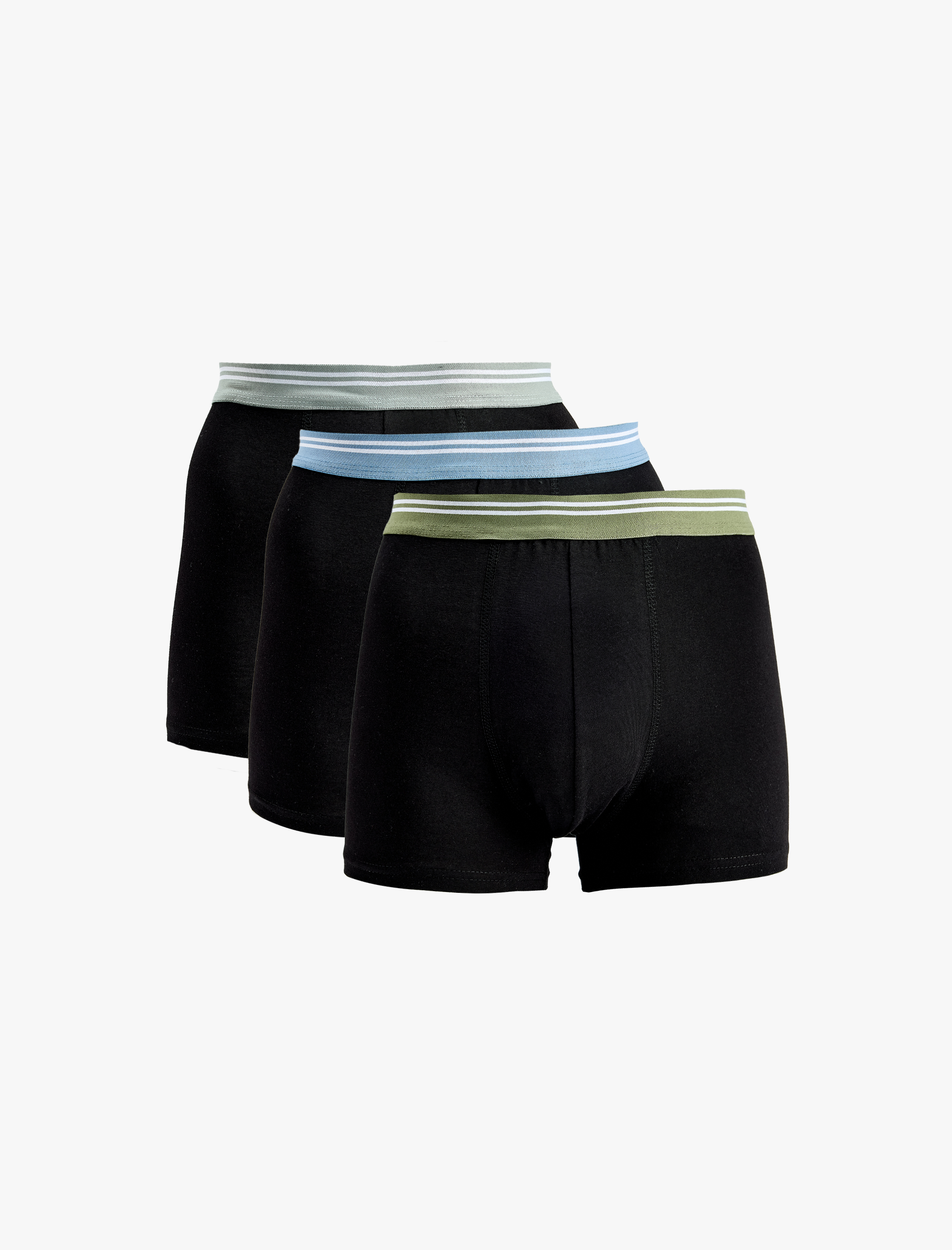   Pamuklu Bel Detaylı 3'lü Boxer Seti