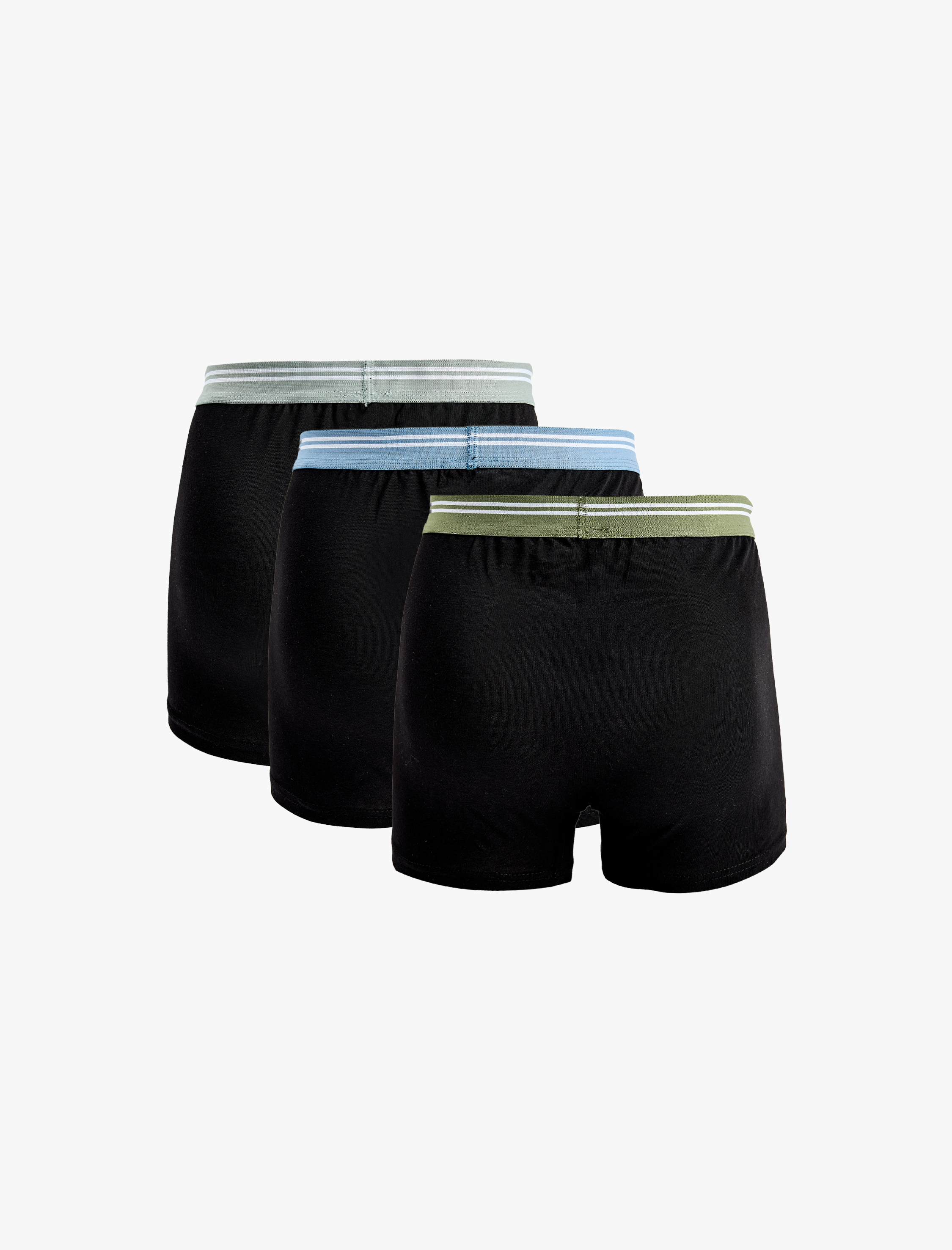   Pamuklu Bel Detaylı 3'lü Boxer Seti