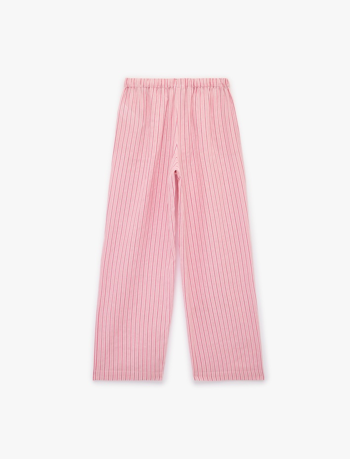  Pamuklu Rahat Kesim Çizgili Pijama Altı