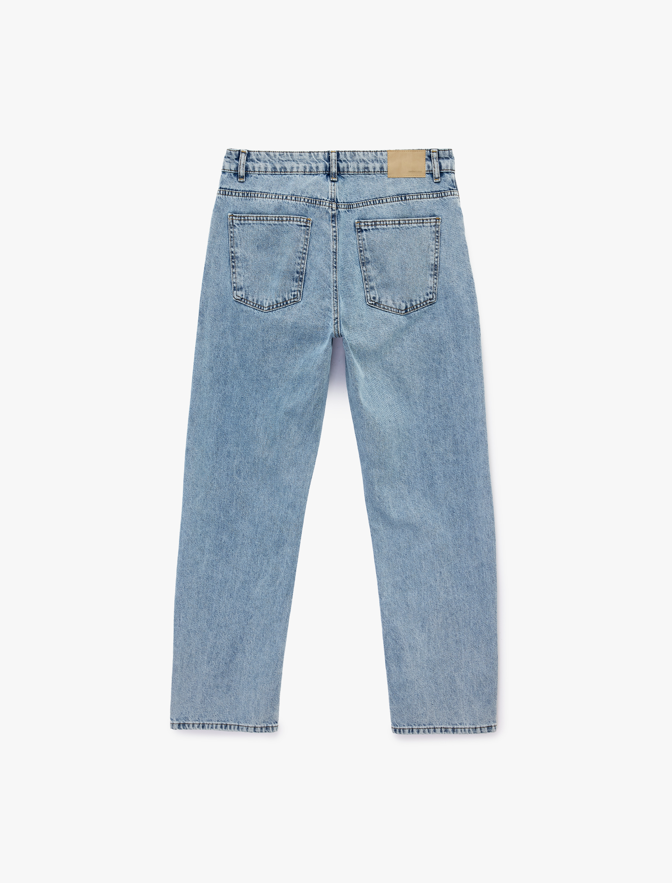   Pamuklu 5 Cepli Normal Bel Vintage Straight Fit Jean Pantolon