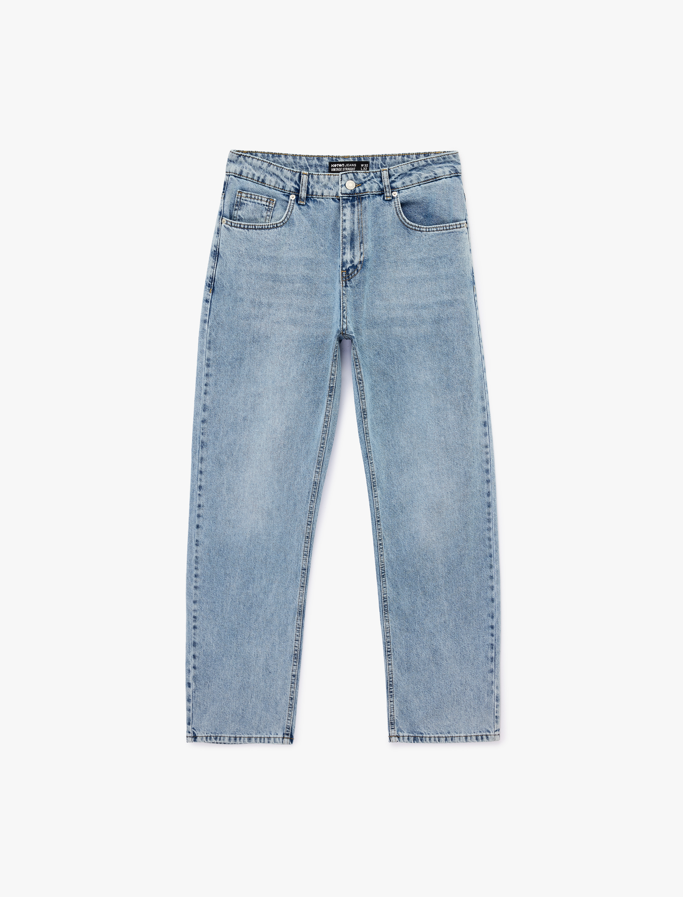   Pamuklu 5 Cepli Normal Bel Vintage Straight Fit Jean Pantolon