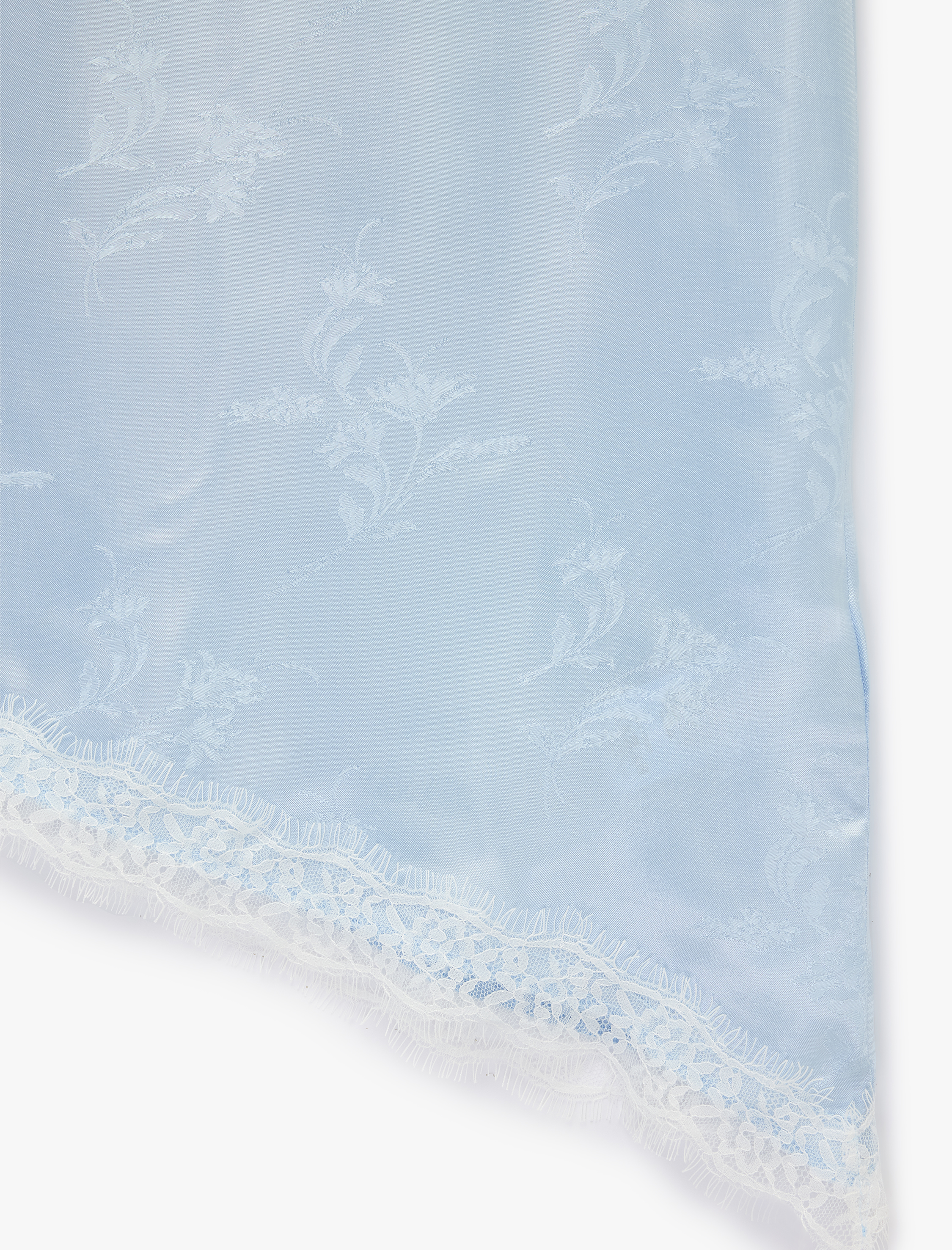   Asimetrik Dantel Detaylı Viskon Saten Midi Etek