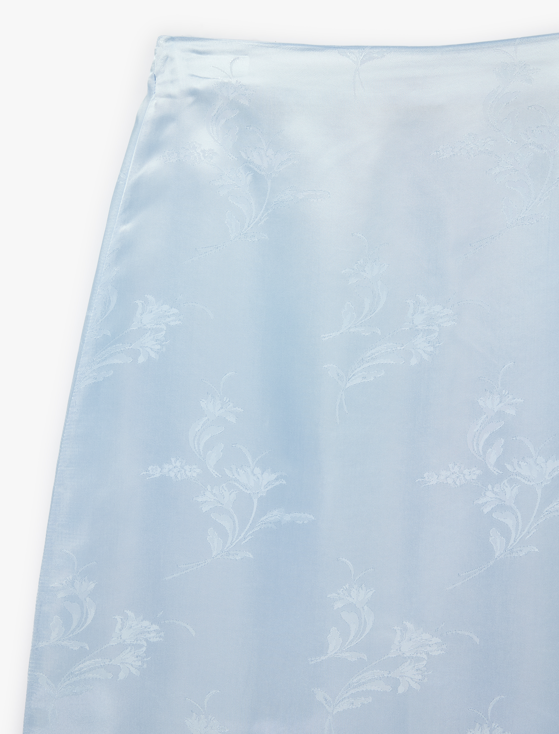   Asimetrik Dantel Detaylı Viskon Saten Midi Etek