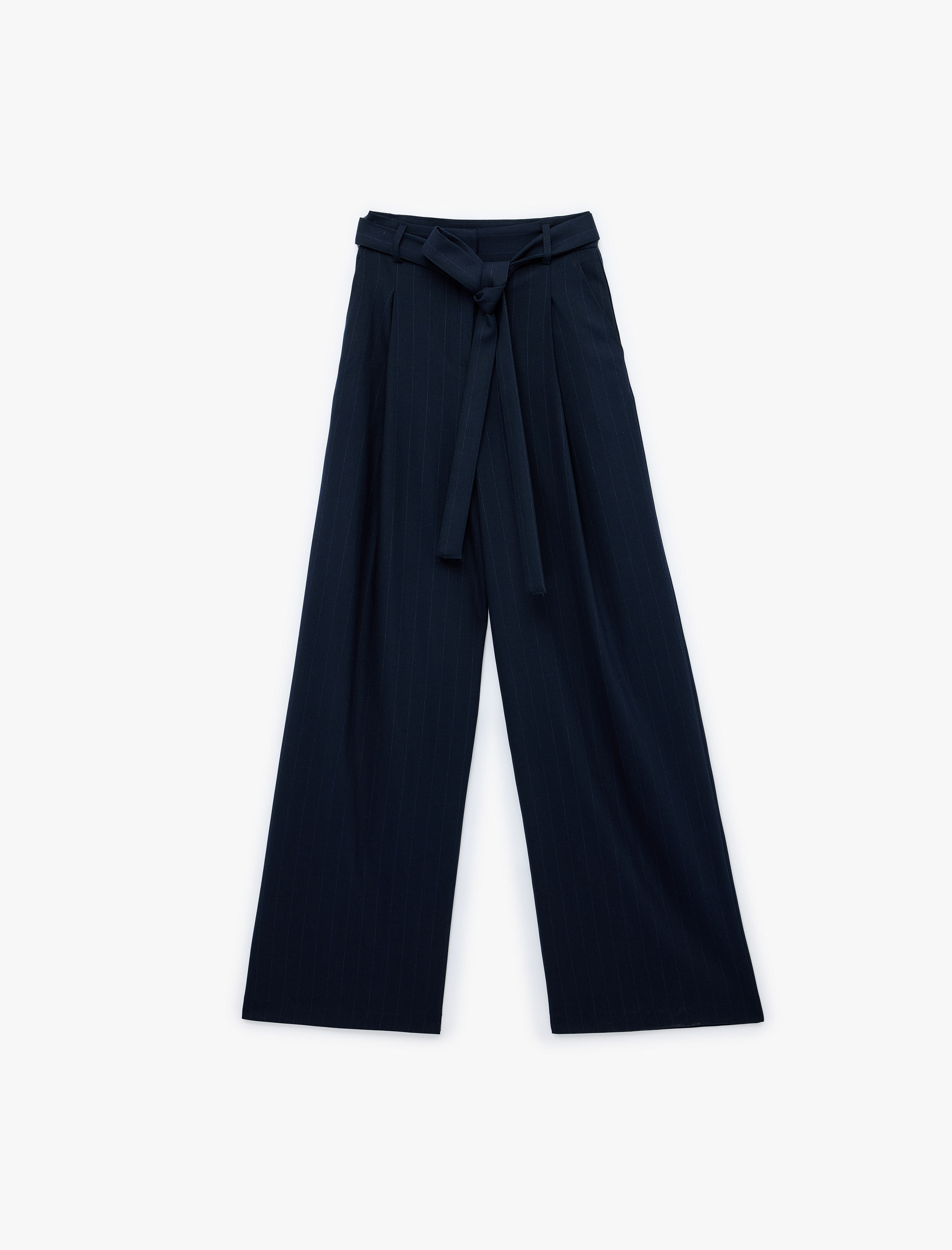   Kemerli Yüksek Bel Palazzo Pantolon