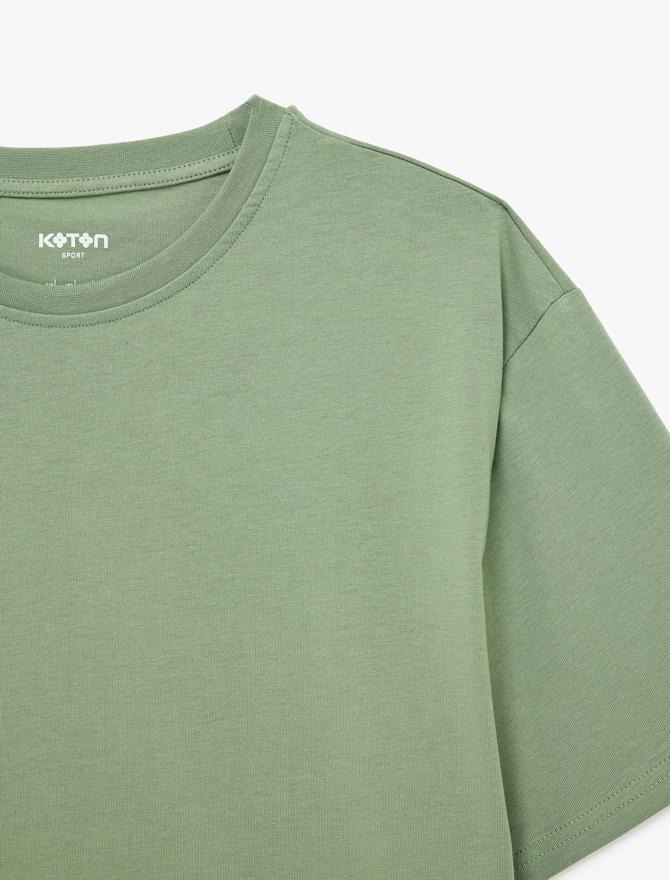   Kısa Kollu Bisiklet Yaka Rahat Kalıp Pamuklu Basic Spor Tişört