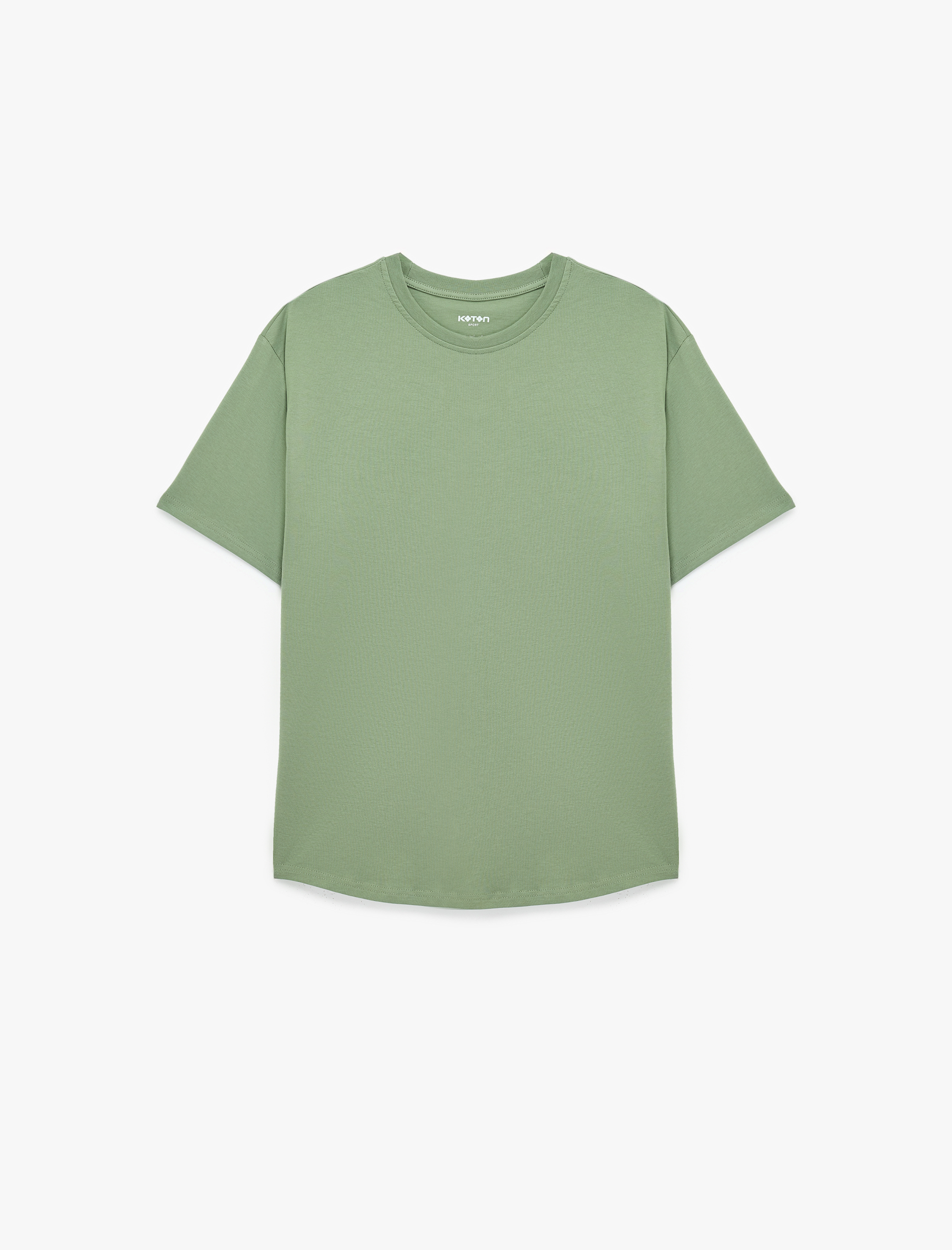   Kısa Kollu Bisiklet Yaka Rahat Kalıp Pamuklu Basic Spor Tişört