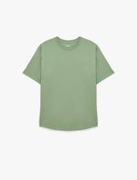 Kısa Kollu Bisiklet Yaka Rahat Kalıp Pamuklu Basic Spor Tişört