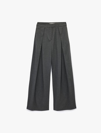 Cepli Pile Detaylı Geniş Paça Palazzo Pantolon