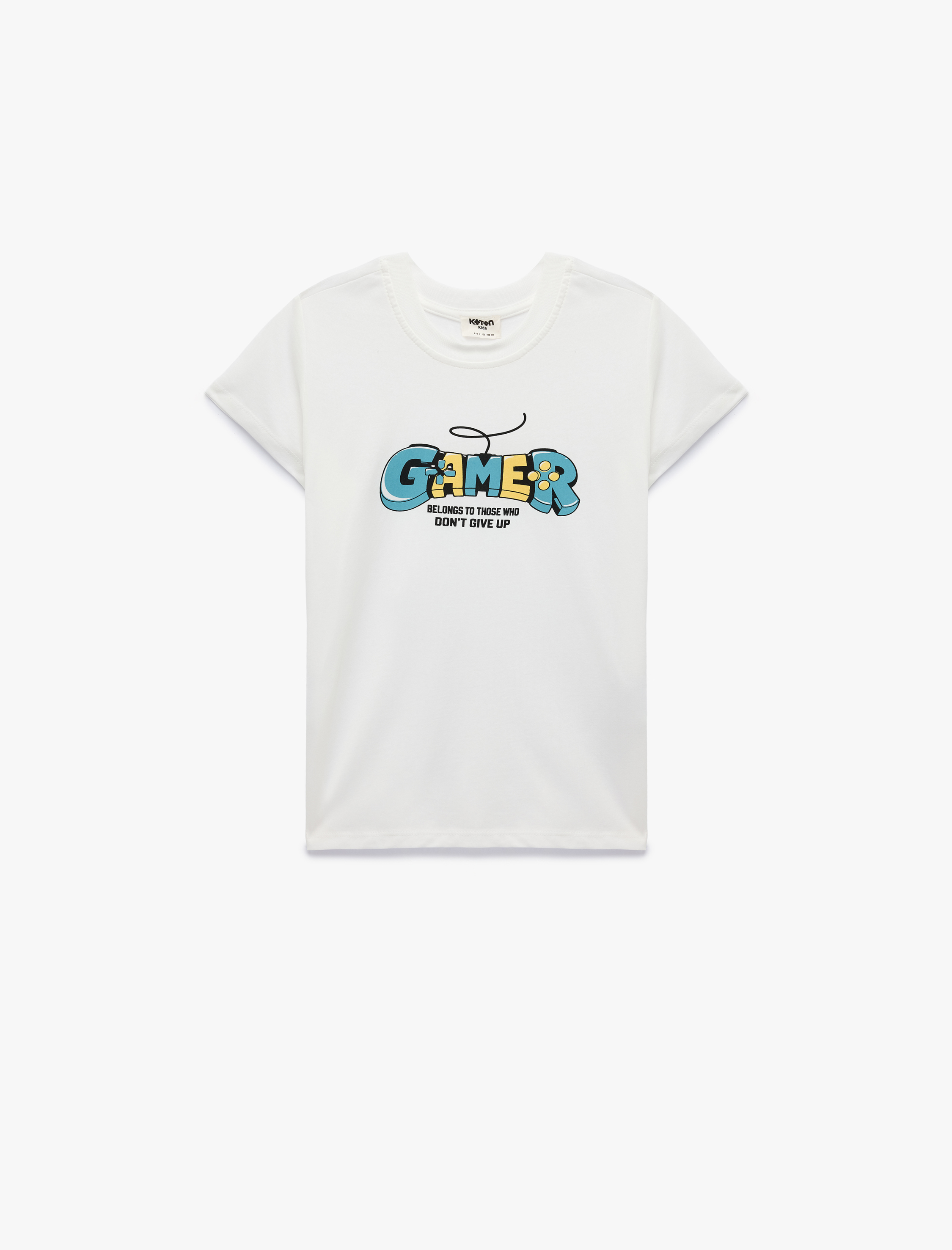  Erkek Çocuk Baskılı Kısa Kollu Bisiklet Yaka Pamuklu Tişört