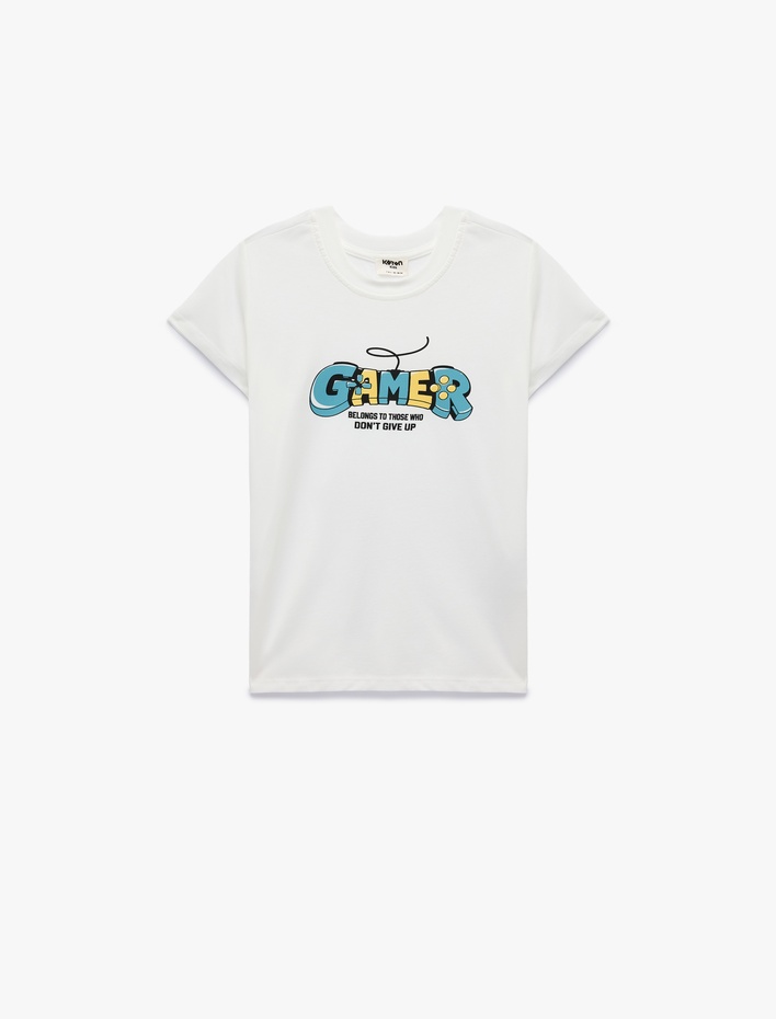 Erkek Çocuk Baskılı Kısa Kollu Bisiklet Yaka Pamuklu Tişört