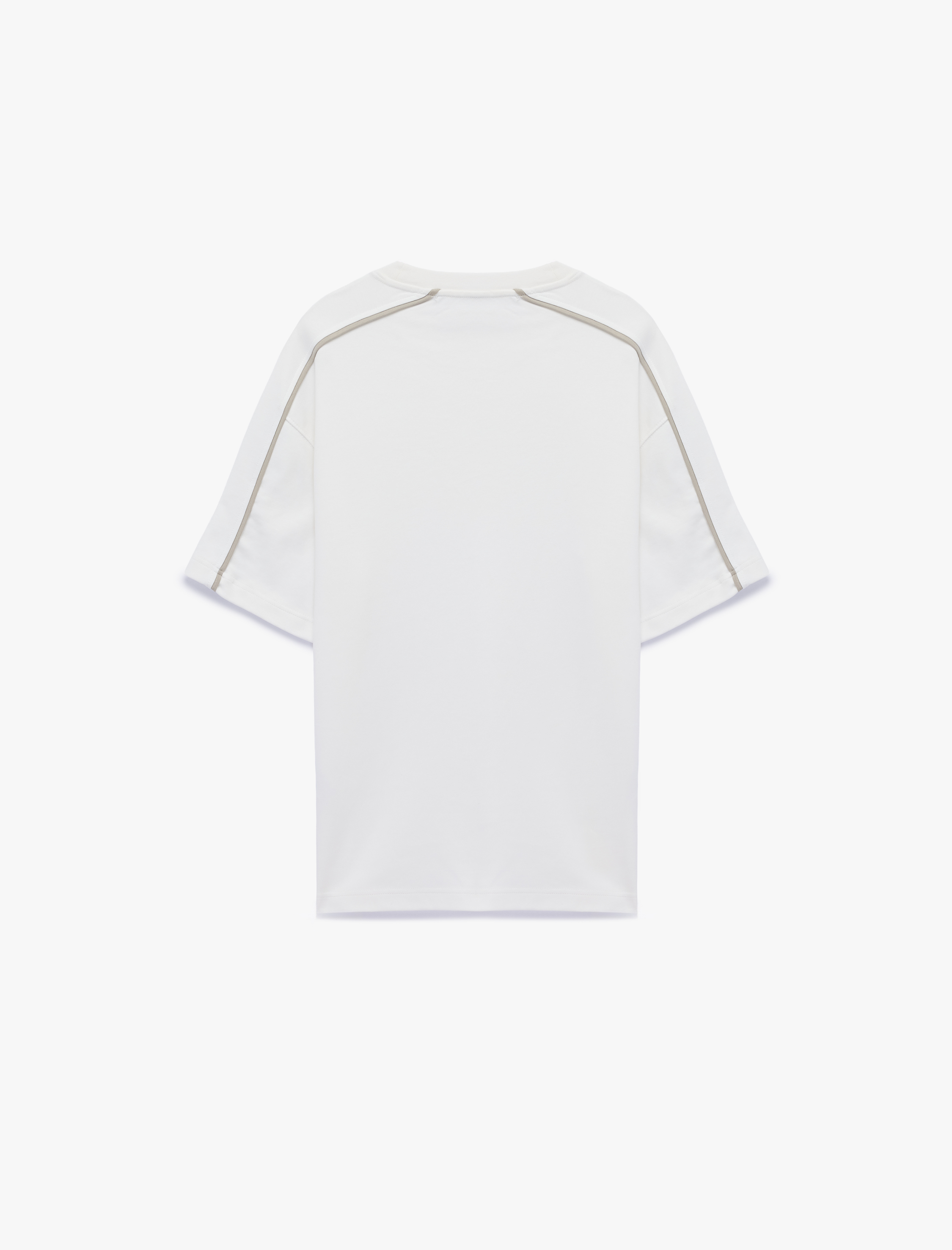   Kısa Kollu Dikiş Detaylı Bisiklet Yaka Pamuklu Oversize Tişört