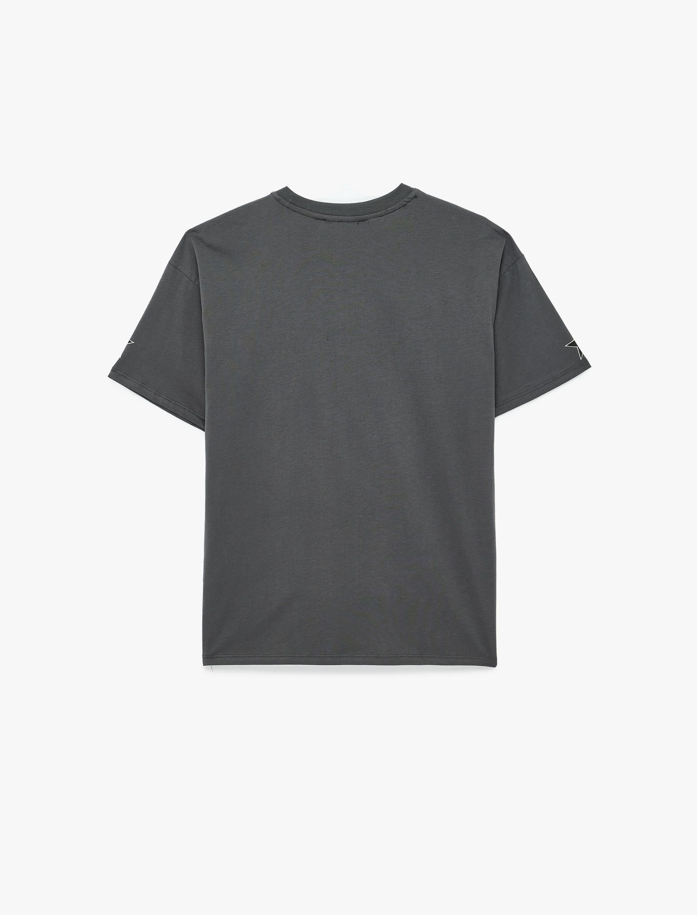   Kısa Kollu Bisiklet Yaka Baskılı Rahat Kalıp Tişört