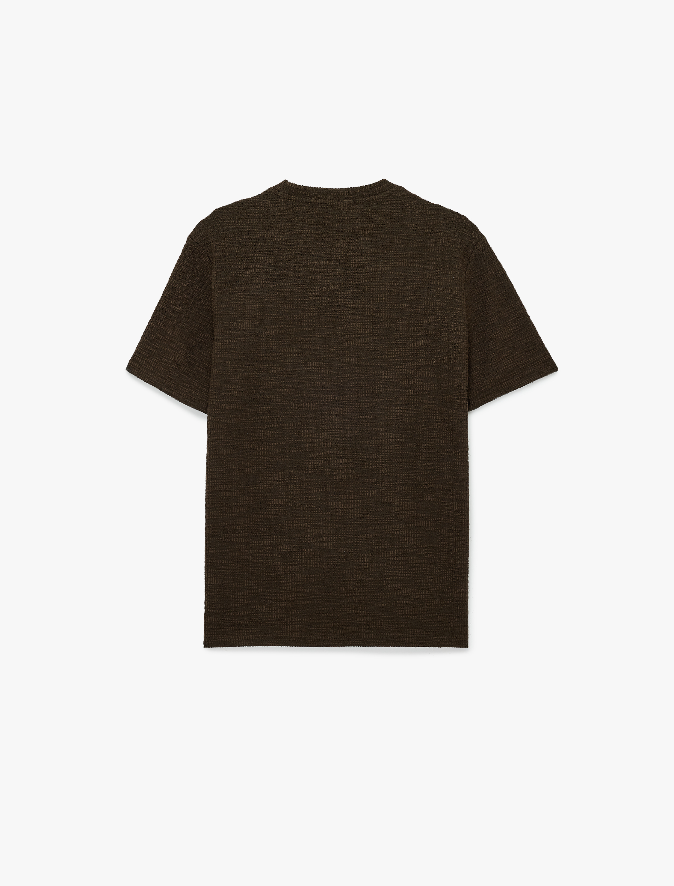   Regular Fit Kısa Kollu Dokulu Bisiklet Yaka Tişört