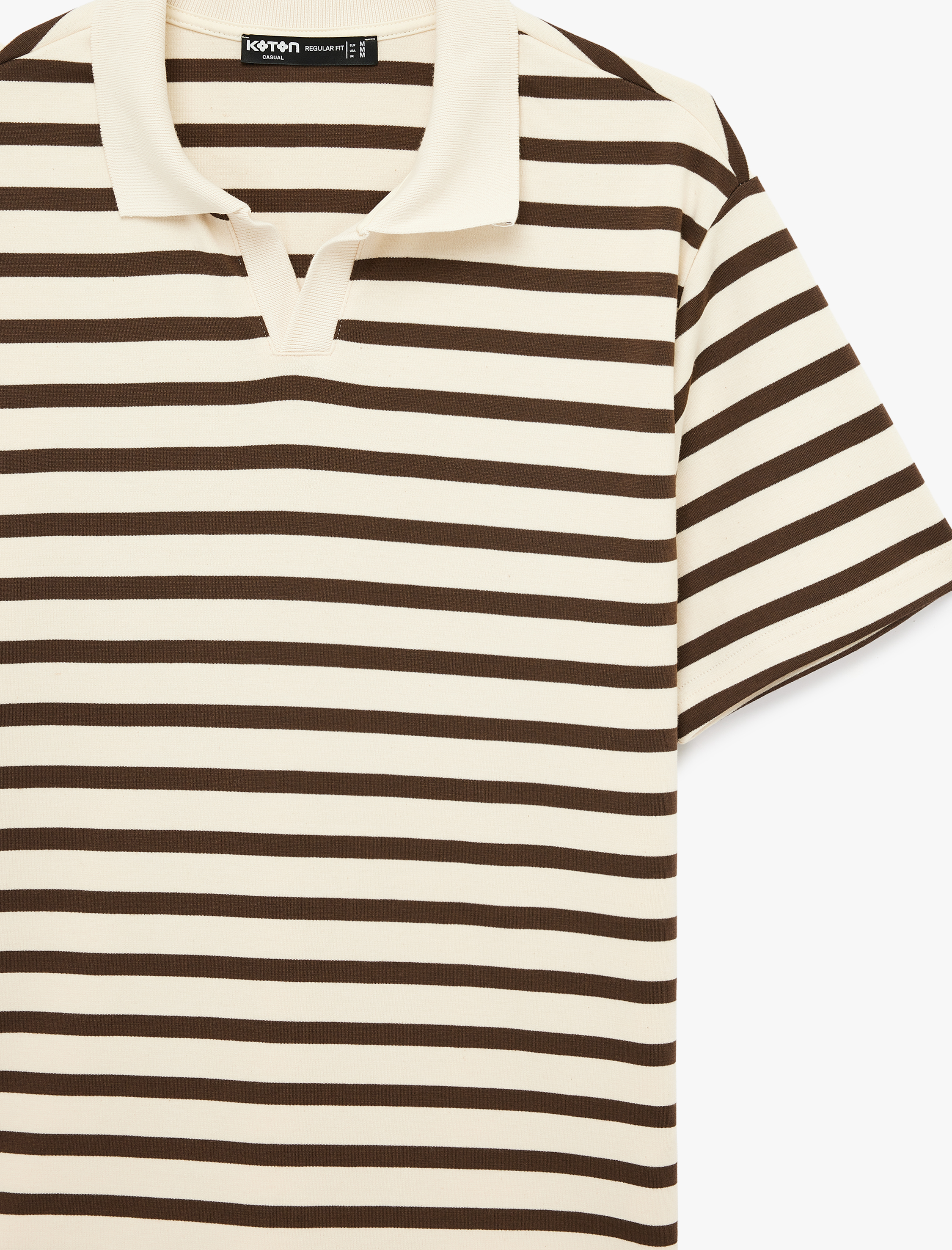   Regular Fit Kısa Kollu Polo Yaka Çizgili Tişört