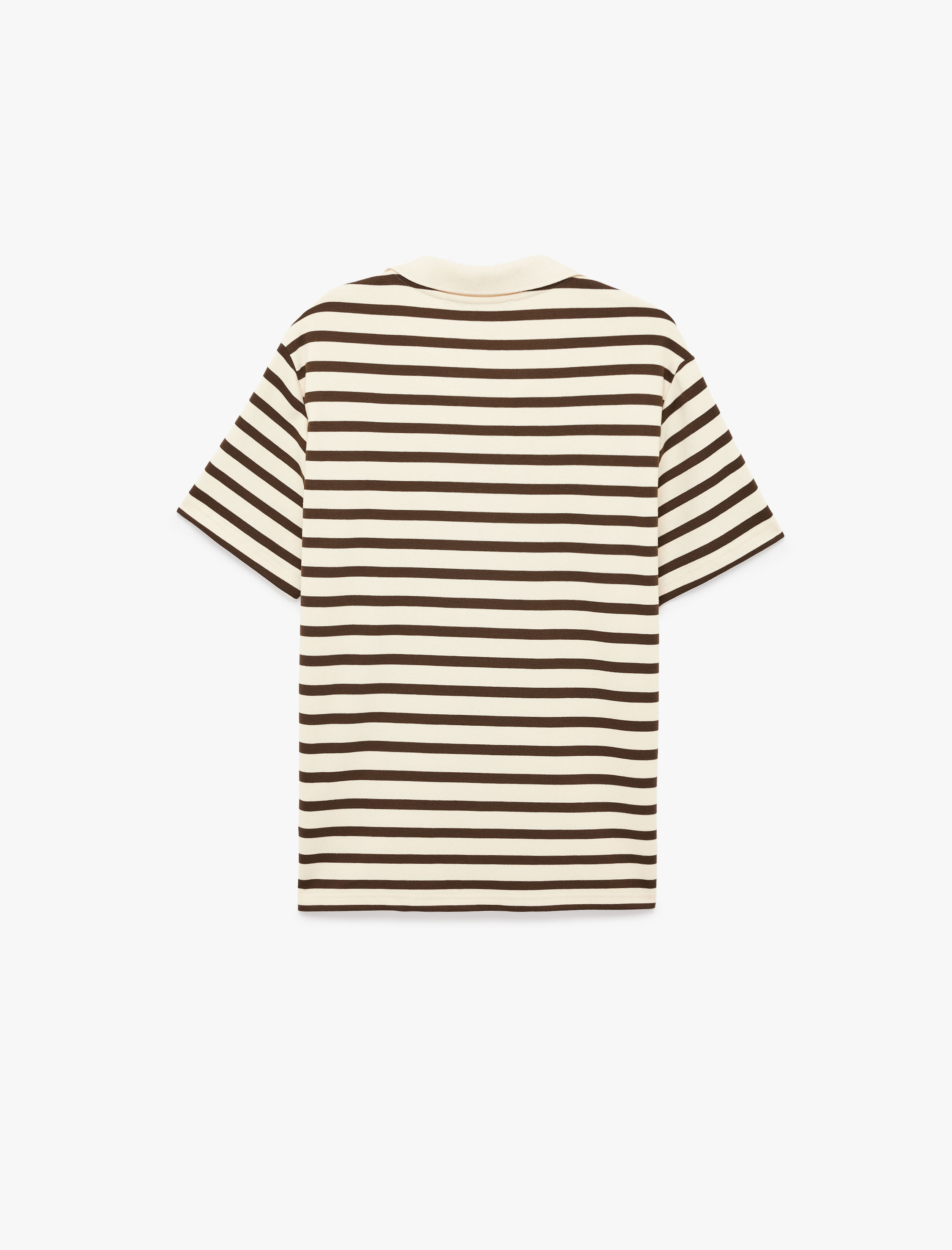   Regular Fit Kısa Kollu Polo Yaka Çizgili Tişört