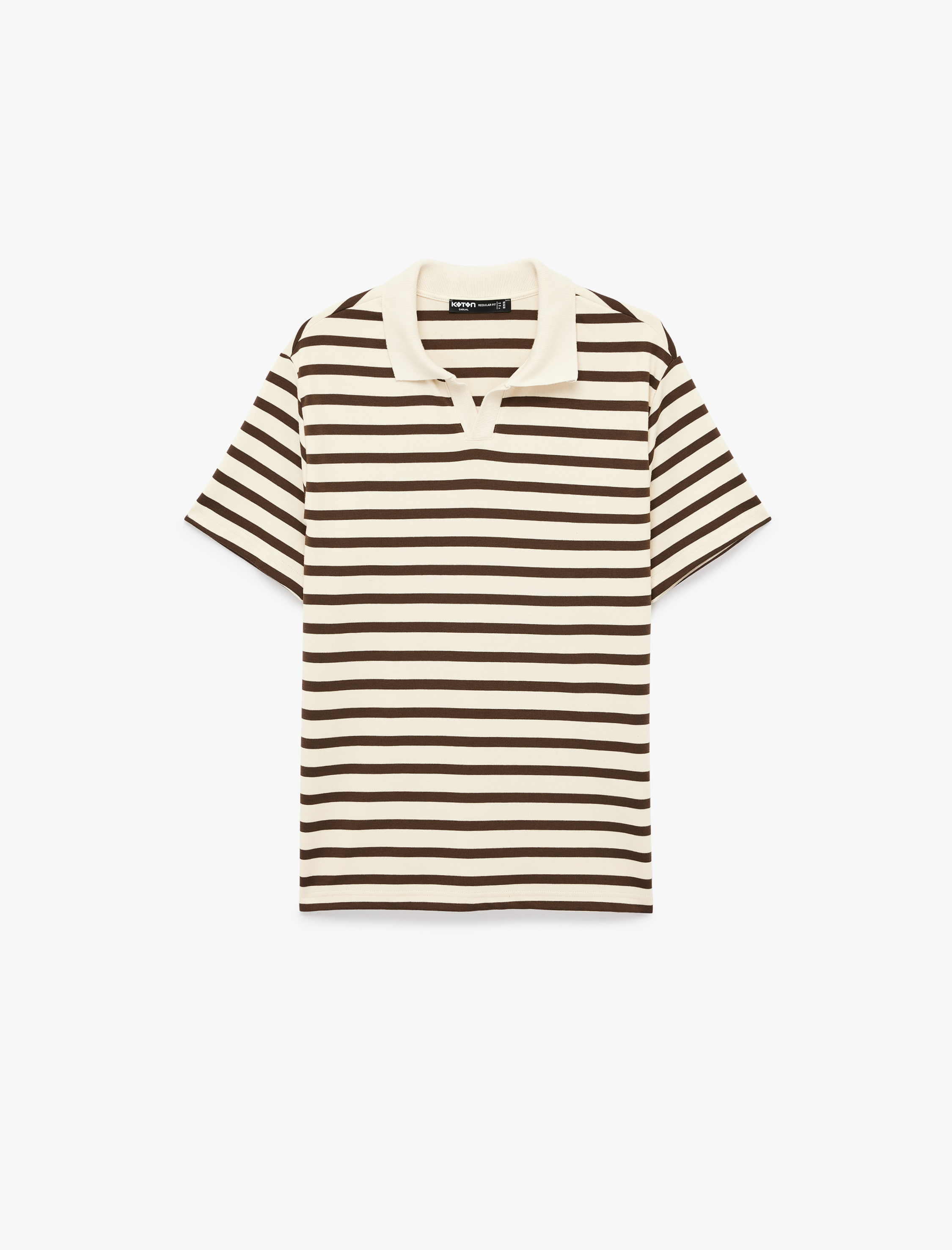   Regular Fit Kısa Kollu Polo Yaka Çizgili Tişört