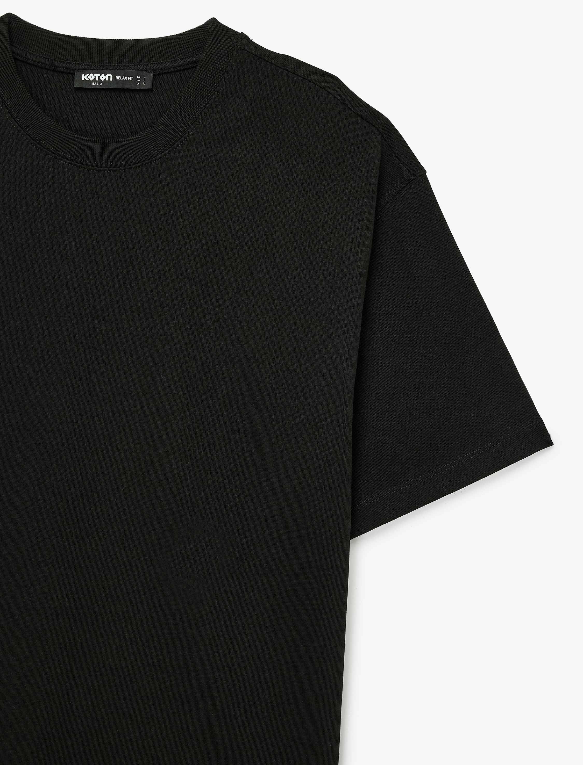   Kısa Kollu Pamuklu Bisiklet Yaka Oversize Basic Tişört