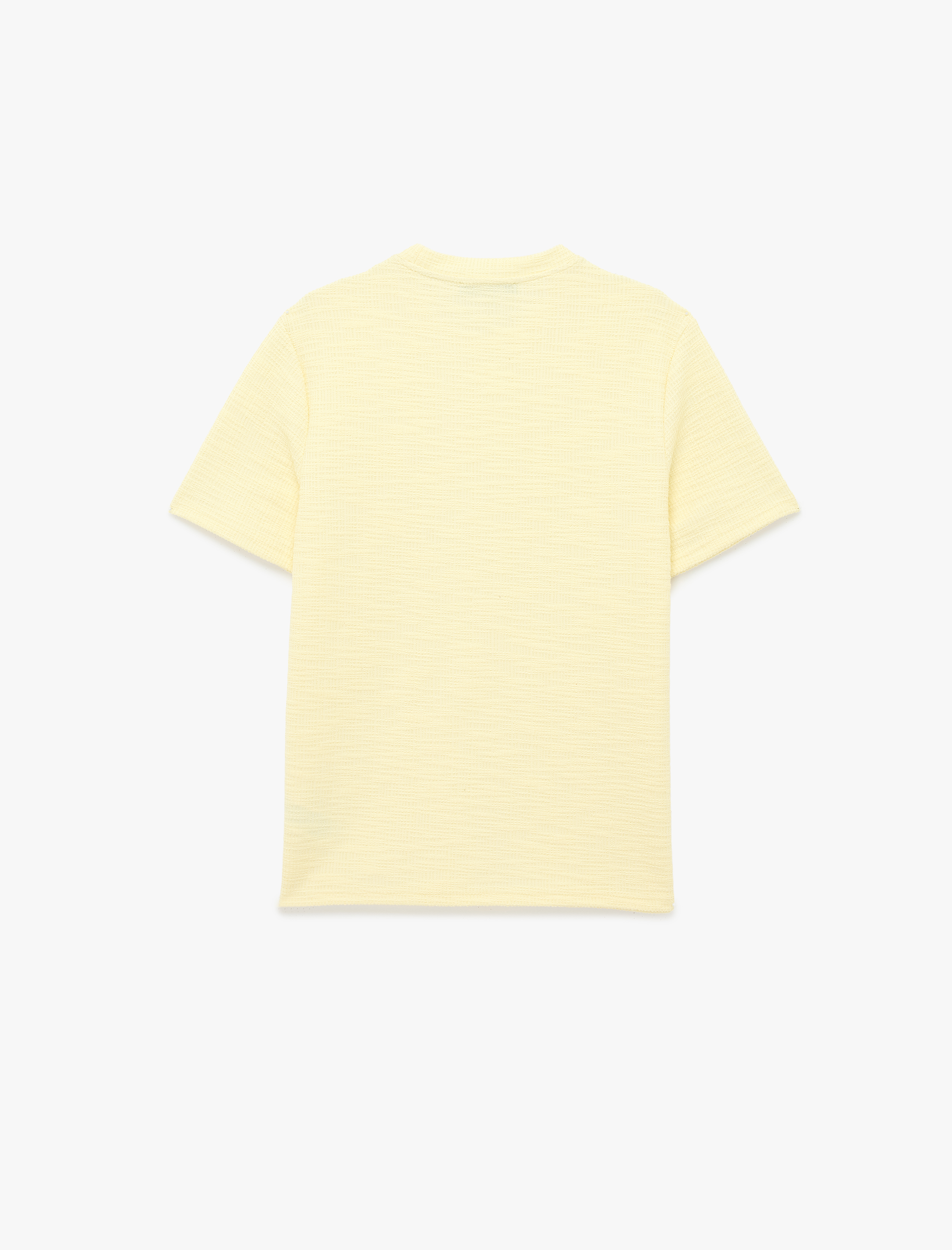   Regular Fit Kısa Kollu Dokulu Bisiklet Yaka Tişört