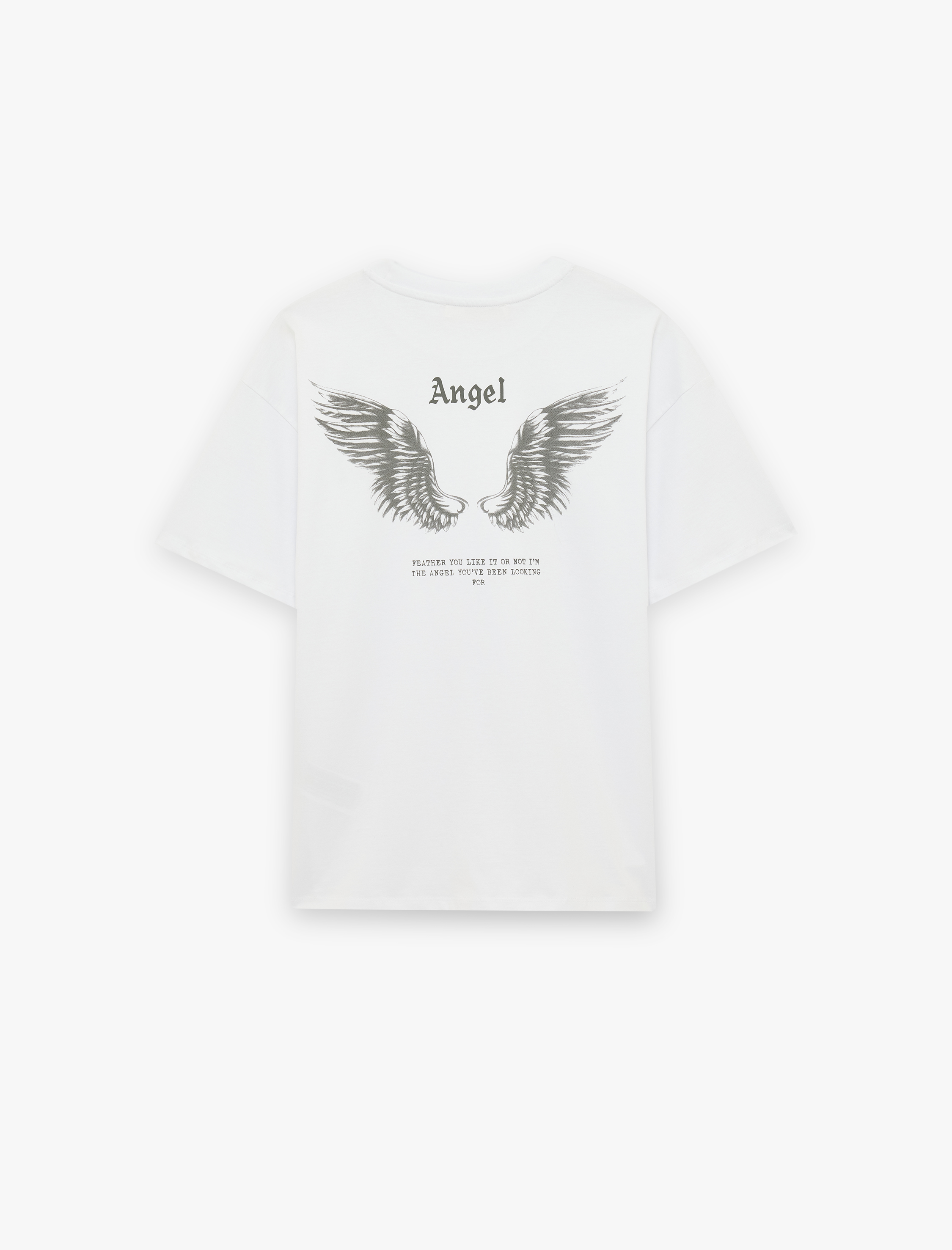   Melek Baskılı Rahat Kalıp Kısa Kollu Pamuklu Tişört