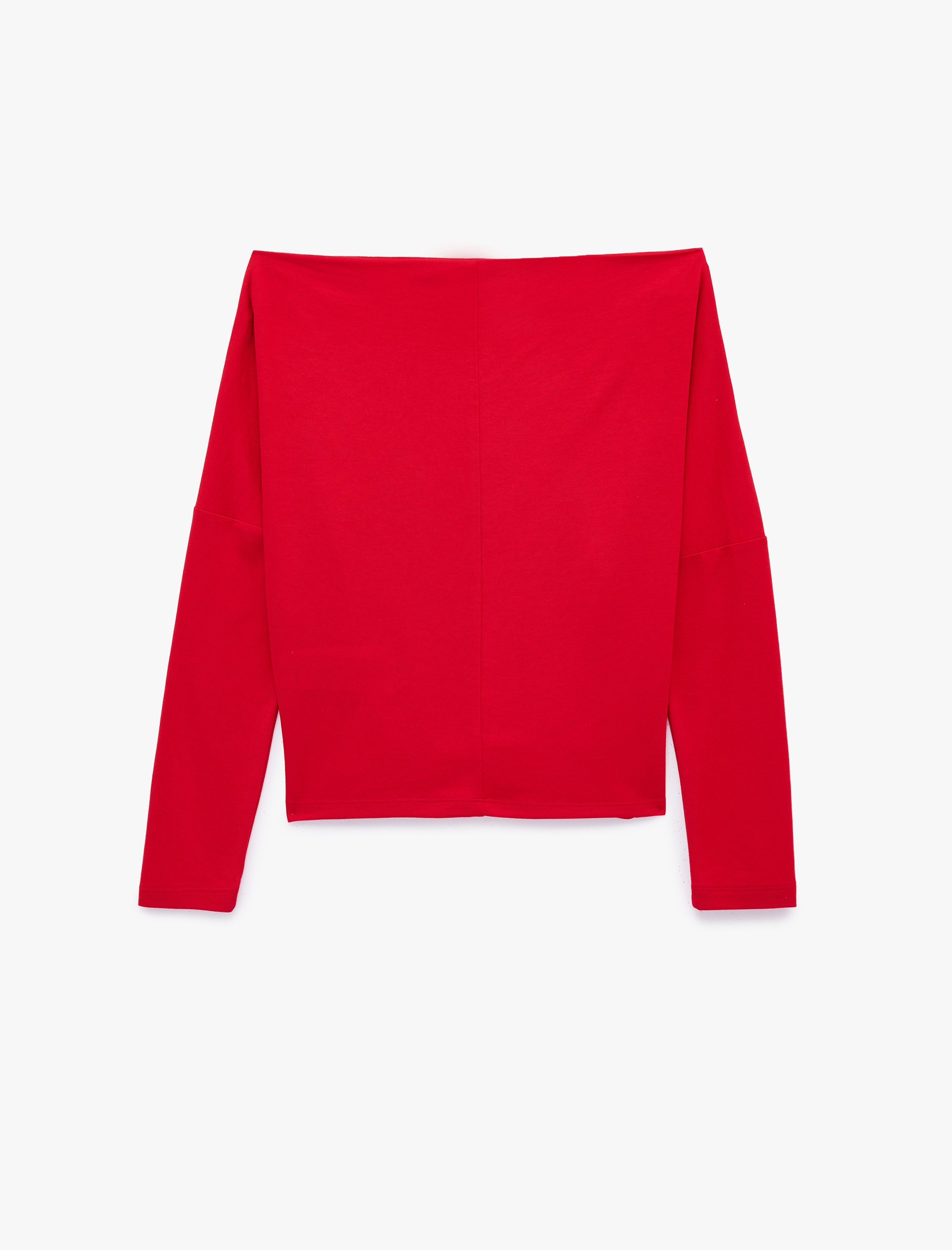   Slim Fit Kayık Yaka Uzun Kollu Tişört