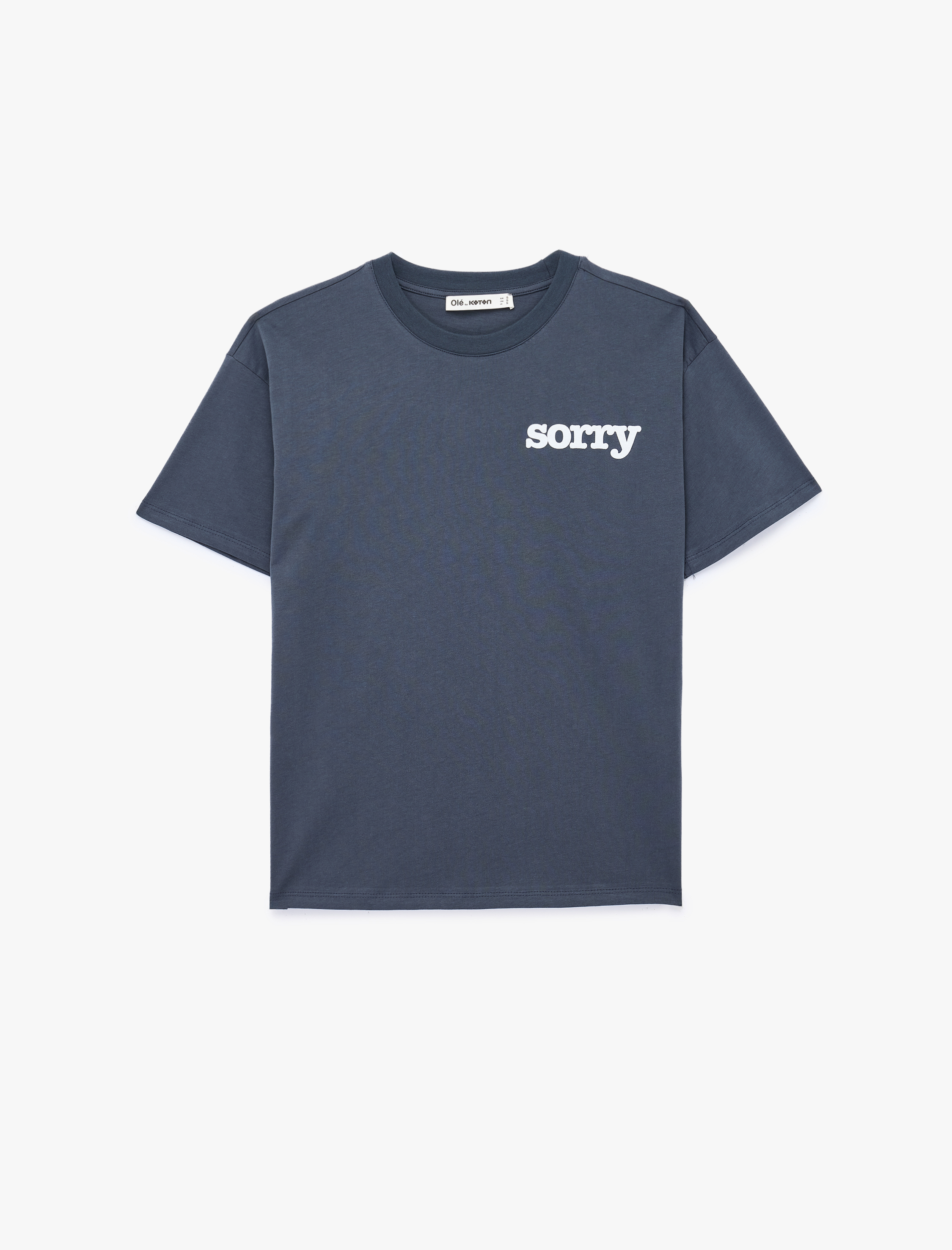   Arkası Baskılı Rahat Kalıp Kısa Kollu Bisiklet Yaka Tişört