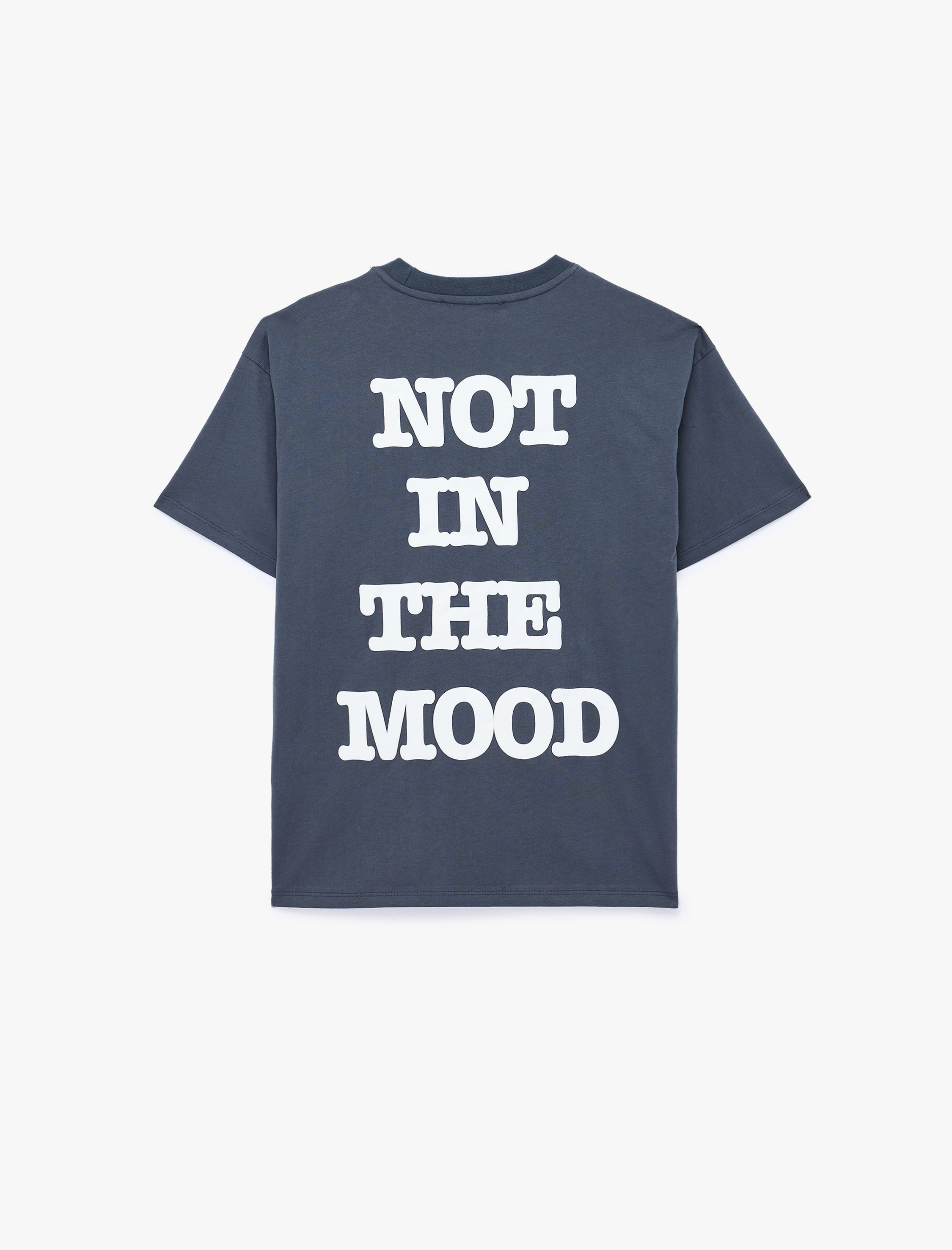   Arkası Baskılı Rahat Kalıp Kısa Kollu Bisiklet Yaka Tişört