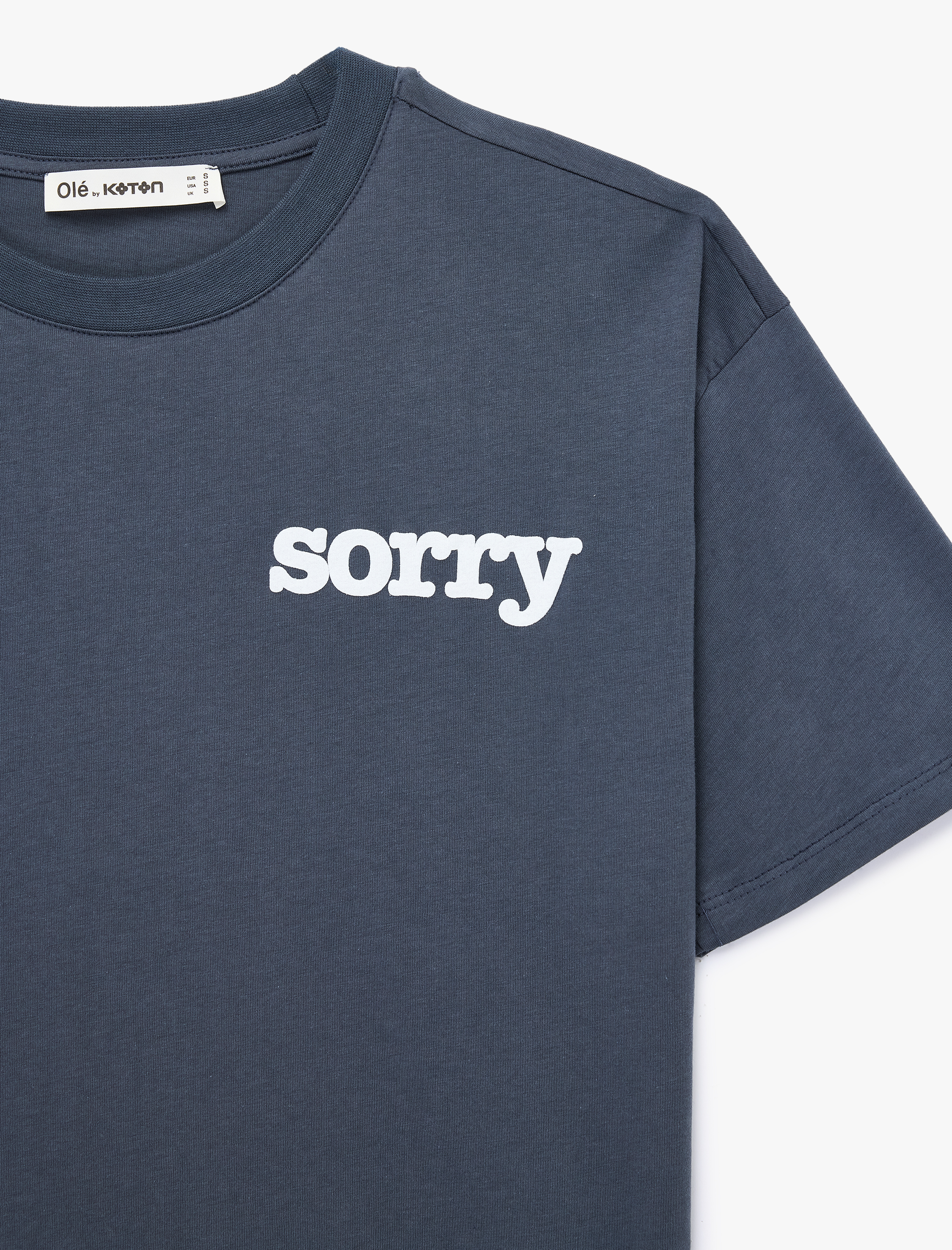   Arkası Baskılı Rahat Kalıp Kısa Kollu Bisiklet Yaka Tişört