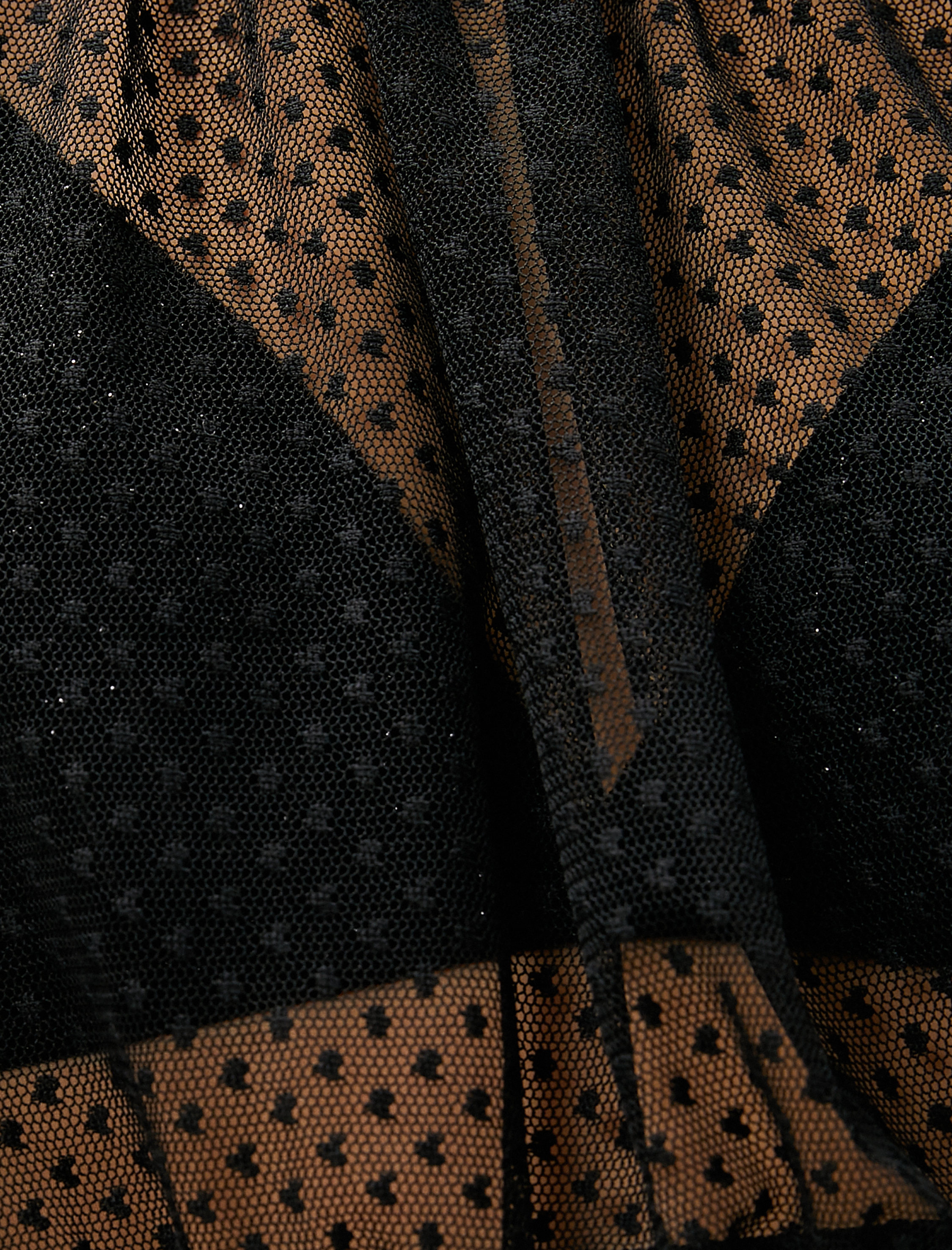   Şifon Crop Bluz Dik Yaka Uzun Kollu