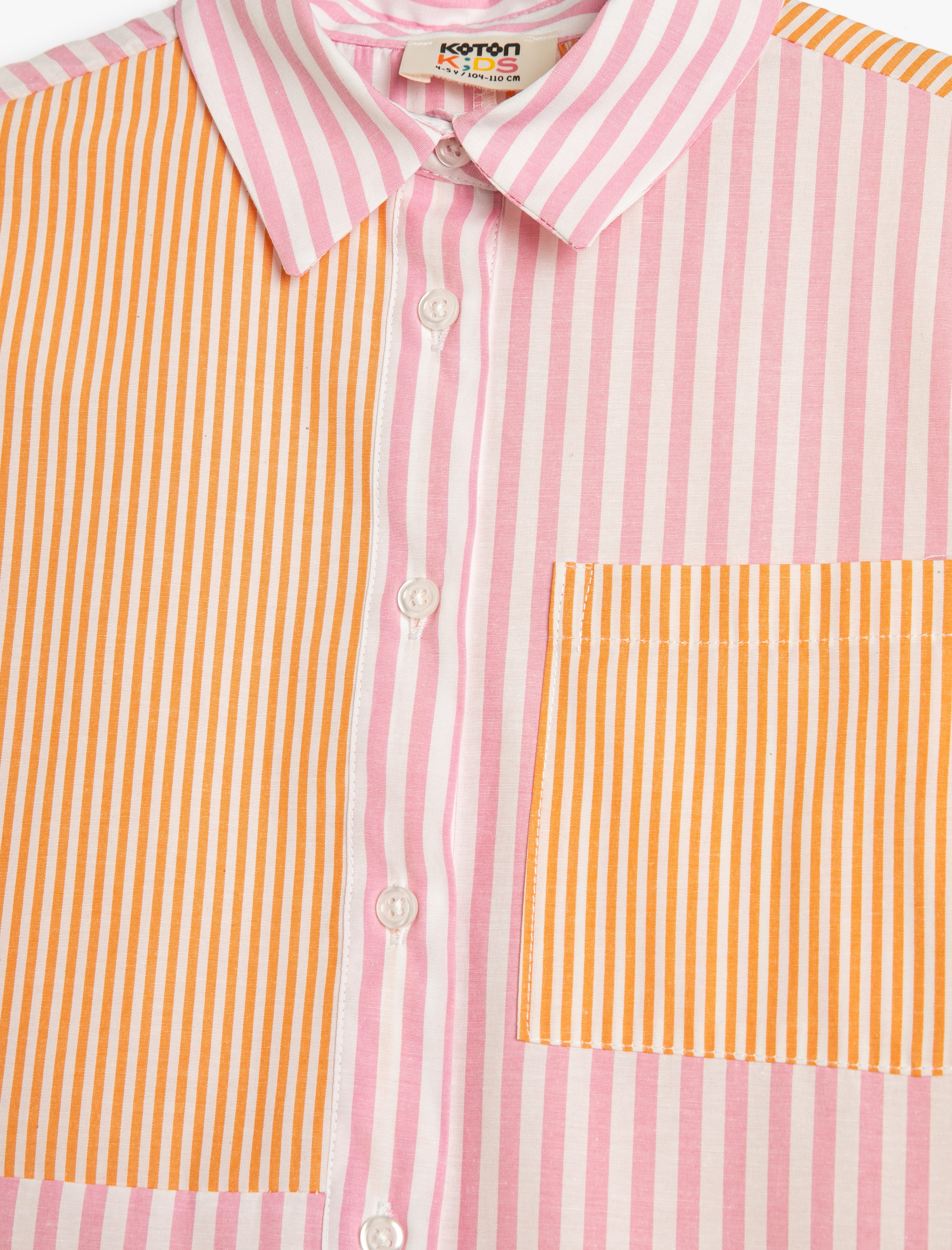  Kız Çocuk Poplin Gömlek Uzun Kollu Cep Detaylı