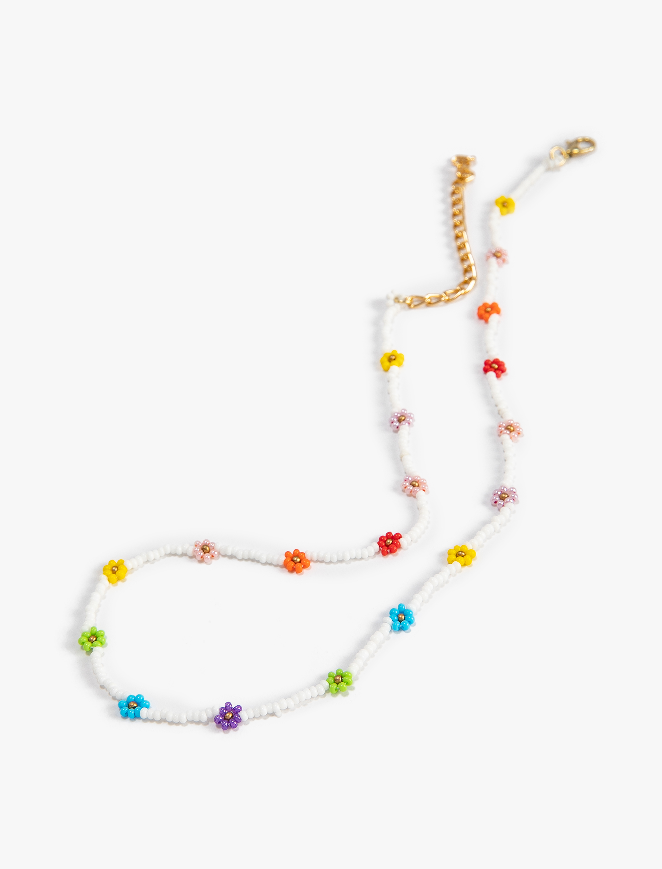  Kadın Boncuklu Kolye Minimal Çiçek Figürlü