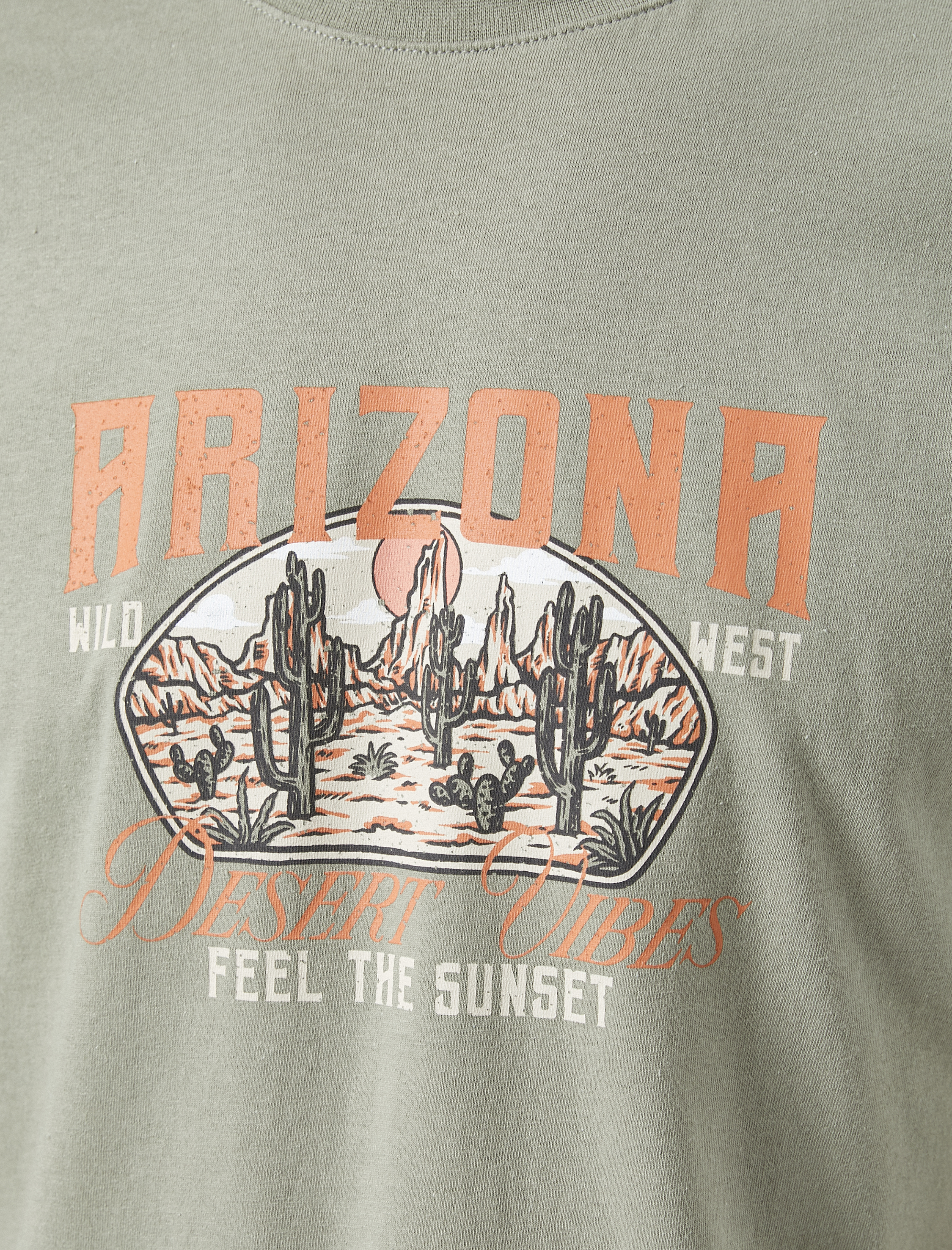   Baskılı Tişört Bisiklet Yaka Kısa Kollu Pamuklu