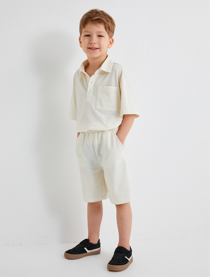 Erkek Çocuk Basic Şort Beli Bağlamalı Pamuk Karışımlı