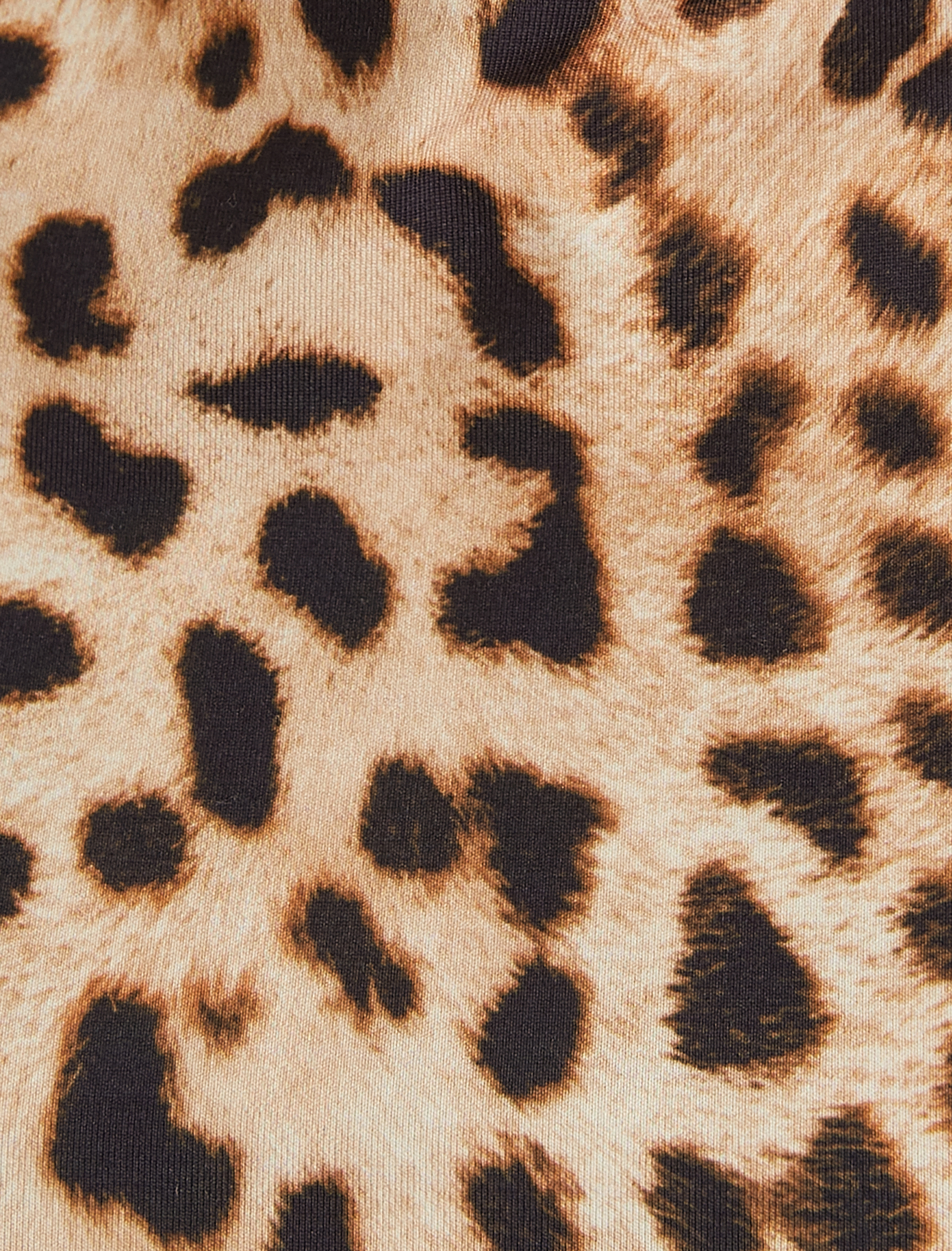   Leopar Desenli Crop Üst Kolsuz Arkası Pencere Detaylı