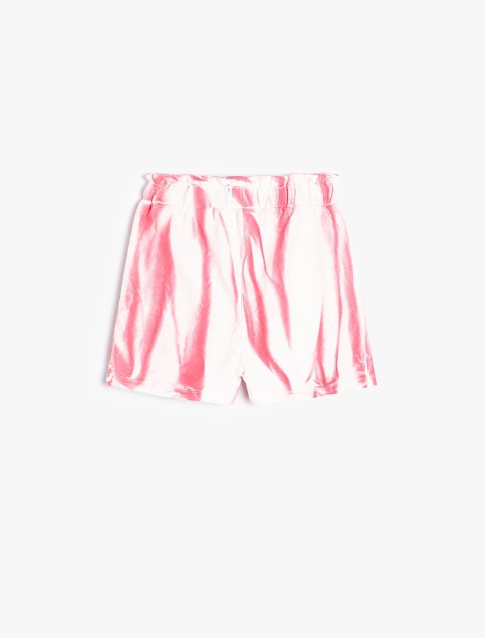 Kız Bebek Şort Beli Lastikli Batik Desenli Pamuklu